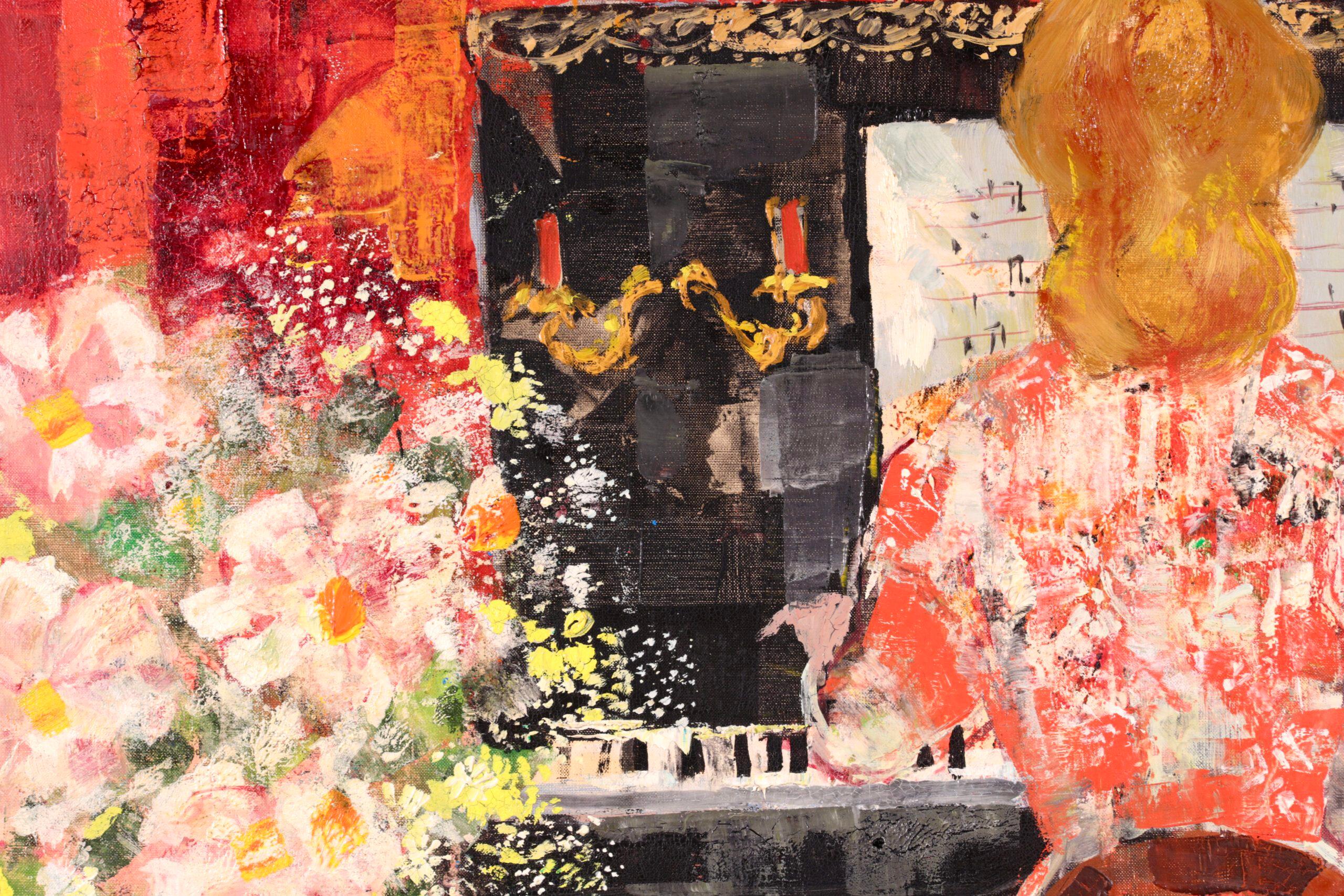 Le Piano – Postimpressionistisches figuratives Interieurgemälde von Emilio Grau Sala im Angebot 2