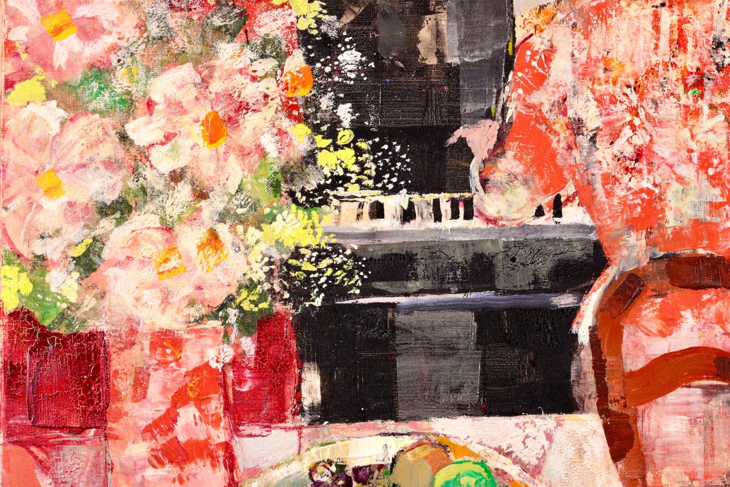 Le Piano – Postimpressionistisches figuratives Interieurgemälde von Emilio Grau Sala im Angebot 3