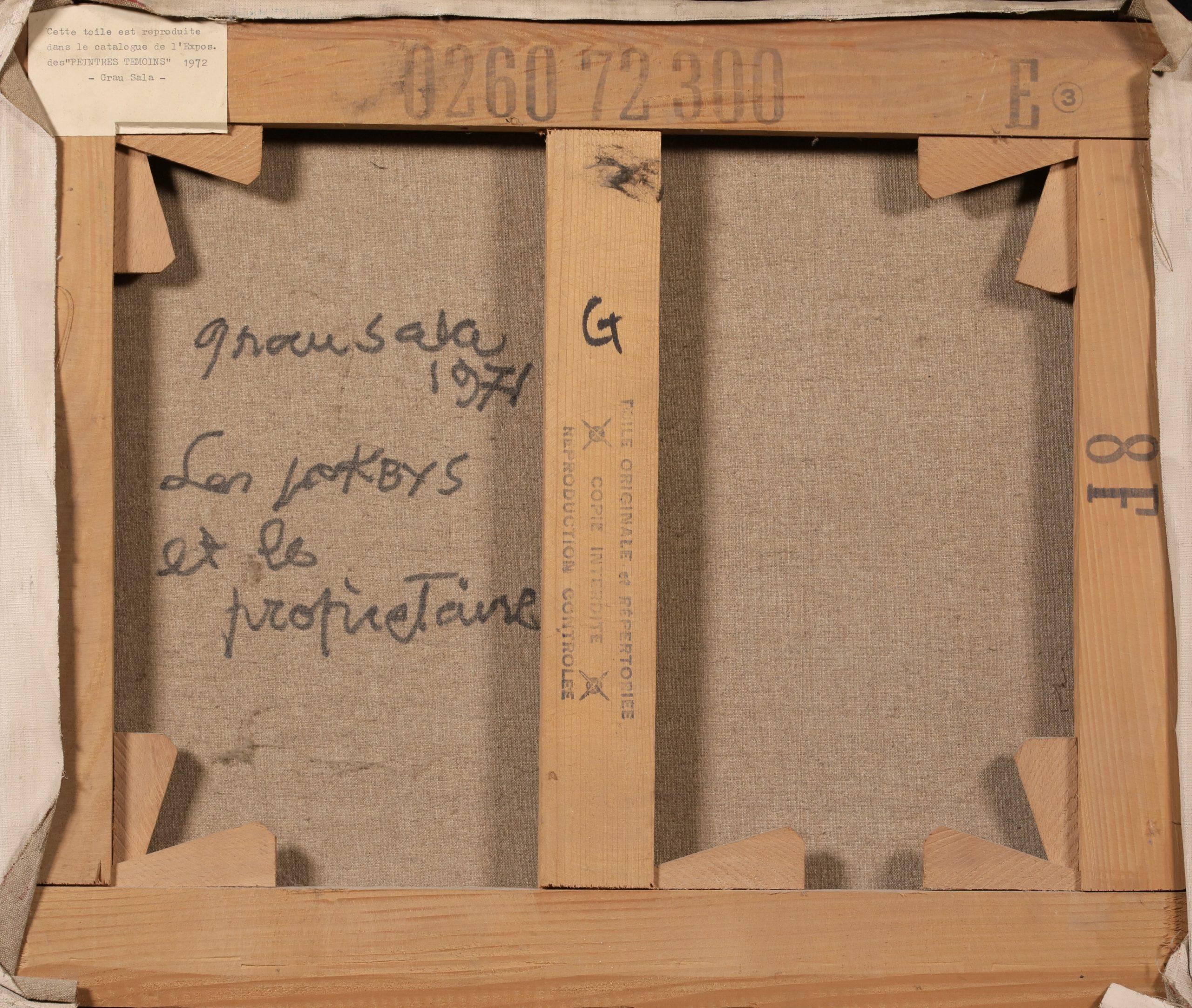 Les Jockey & La Propietaire - Óleo figurativo postimpresionista de E Grau Sala en venta 4