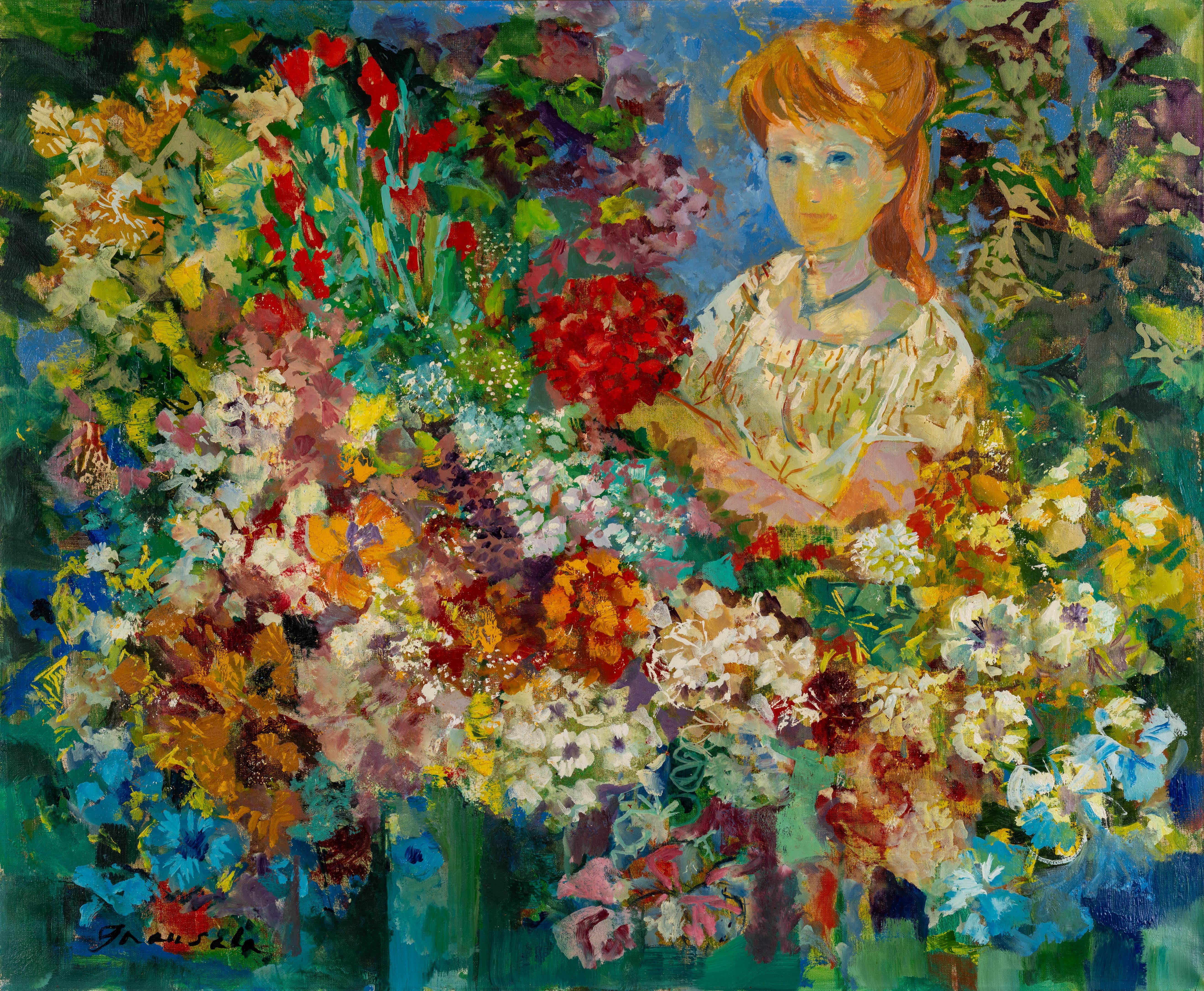 Marchande de Fleurs (Fauvismus), Painting, von Emilio Grau Sala