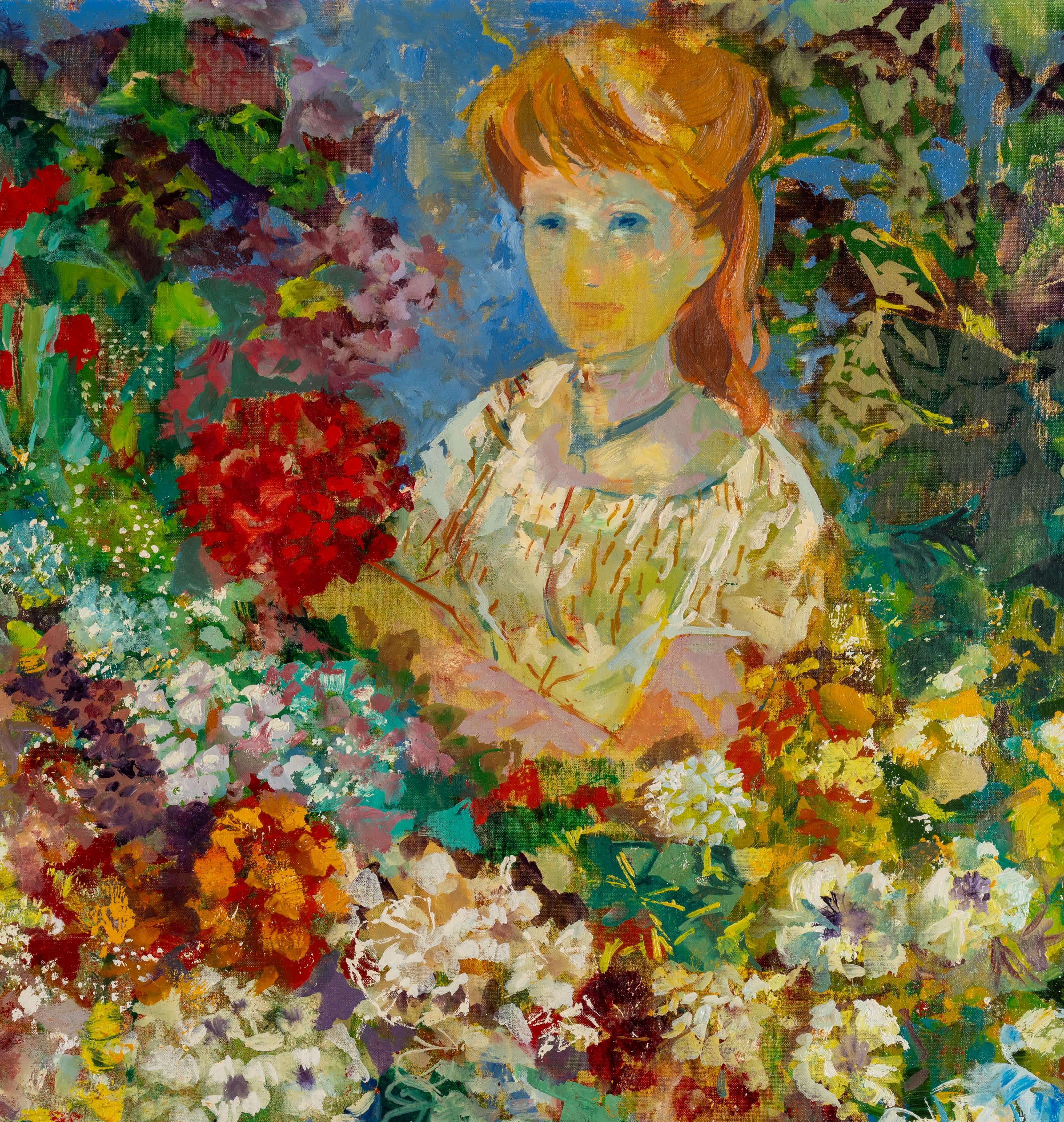 Emilio Grau-Sala
Spanisch, 1911-1975
Marchande de Fleurs

Öl auf Leinwand
23 ¾ mal 29 Zoll, mit Rahmen 32 ½ mal 37 ½ Zoll
Signiert unten links

Grau Sala, der Sohn des Zeichners Juan Grau Miró, besuchte die Hochschule der Schönen Künste in Barcelona