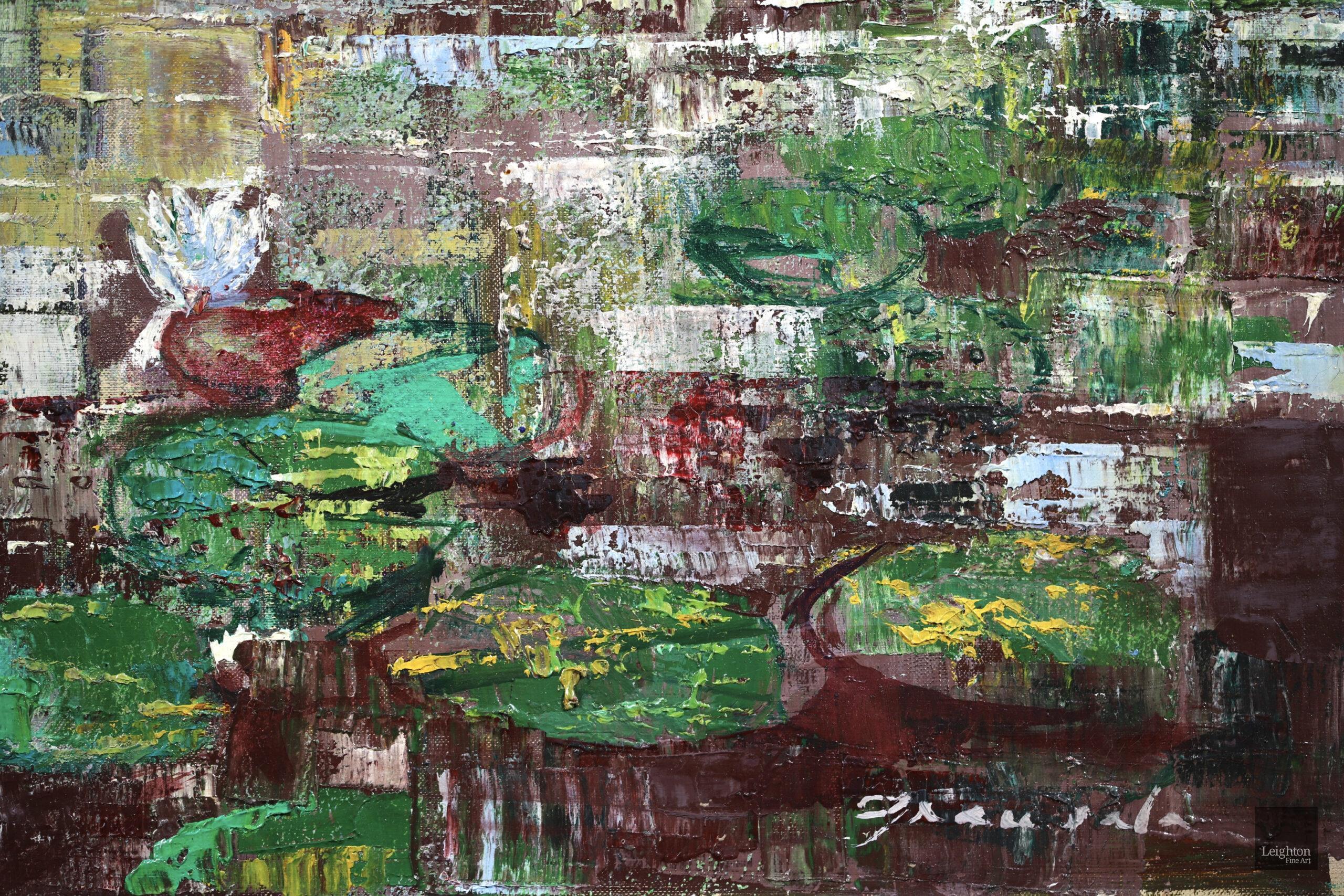 Nympheas - Post Impressionist Landscape Oil Painting by Emilio Grau Sala For Sale 9
