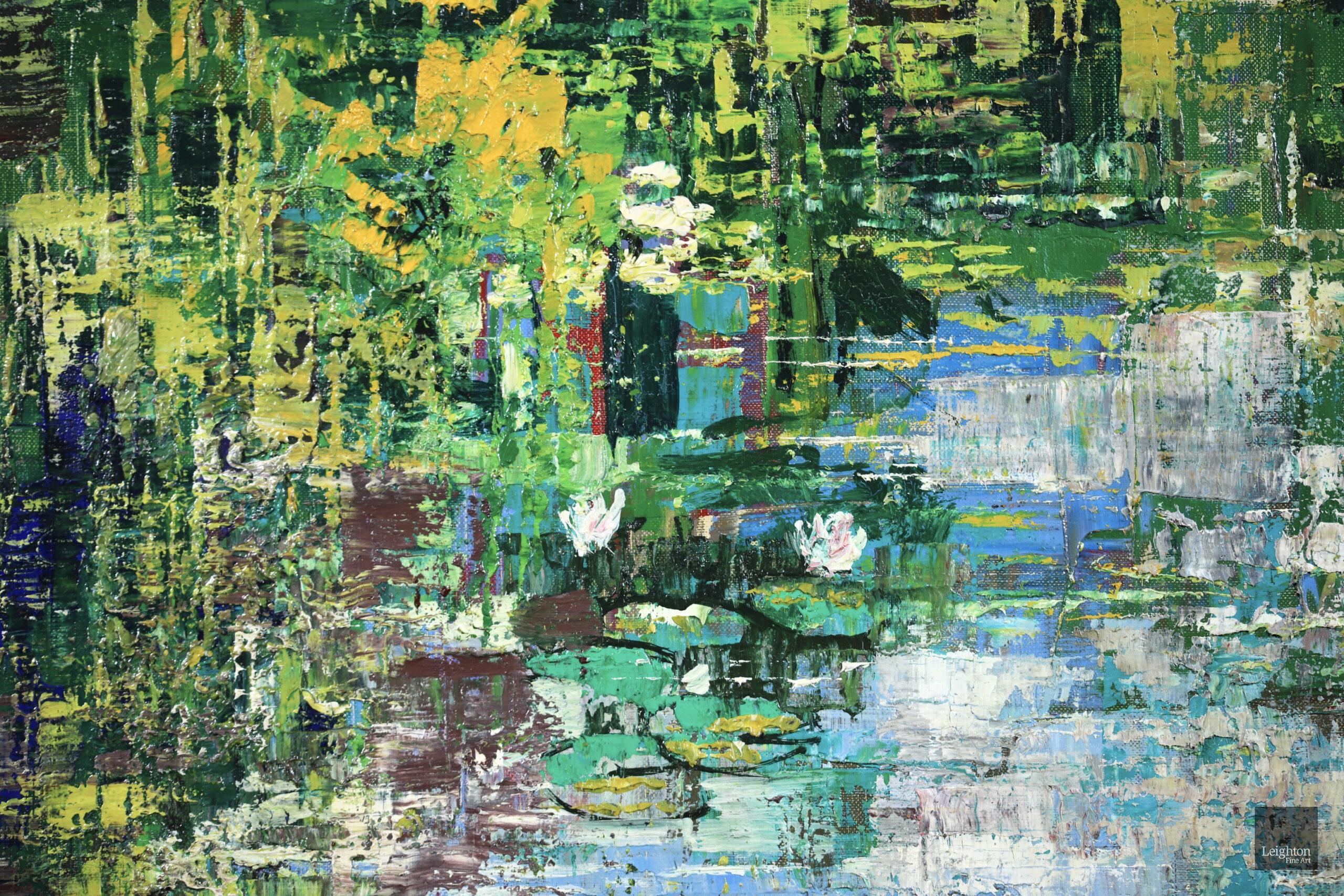 Nympheas - Post Impressionist Landscape Oil Painting by Emilio Grau Sala For Sale 2