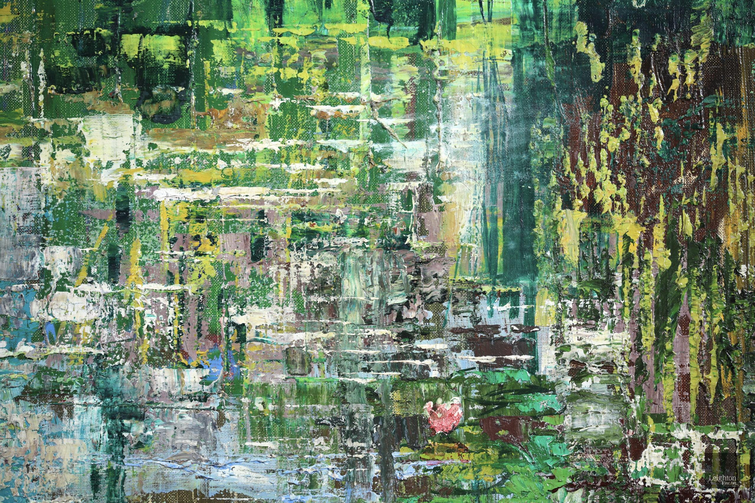 Nympheas - Post Impressionist Landscape Oil Painting by Emilio Grau Sala For Sale 4