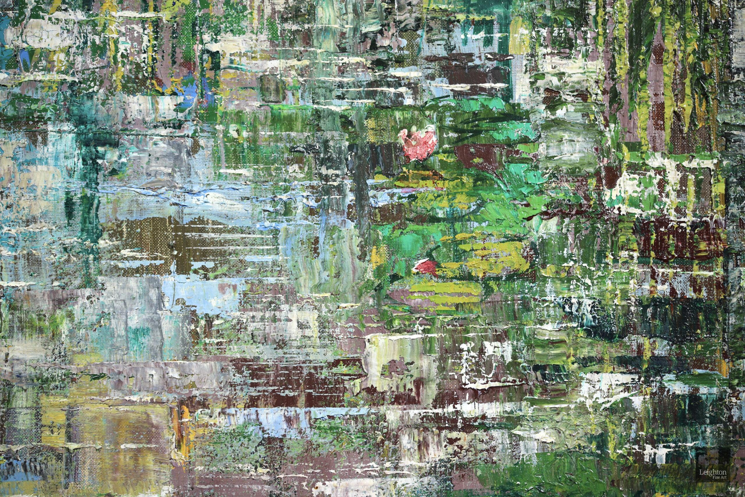 Nympheas - Peinture à l'huile de Emilio Grau Sala, paysage post-impressionniste en vente 5