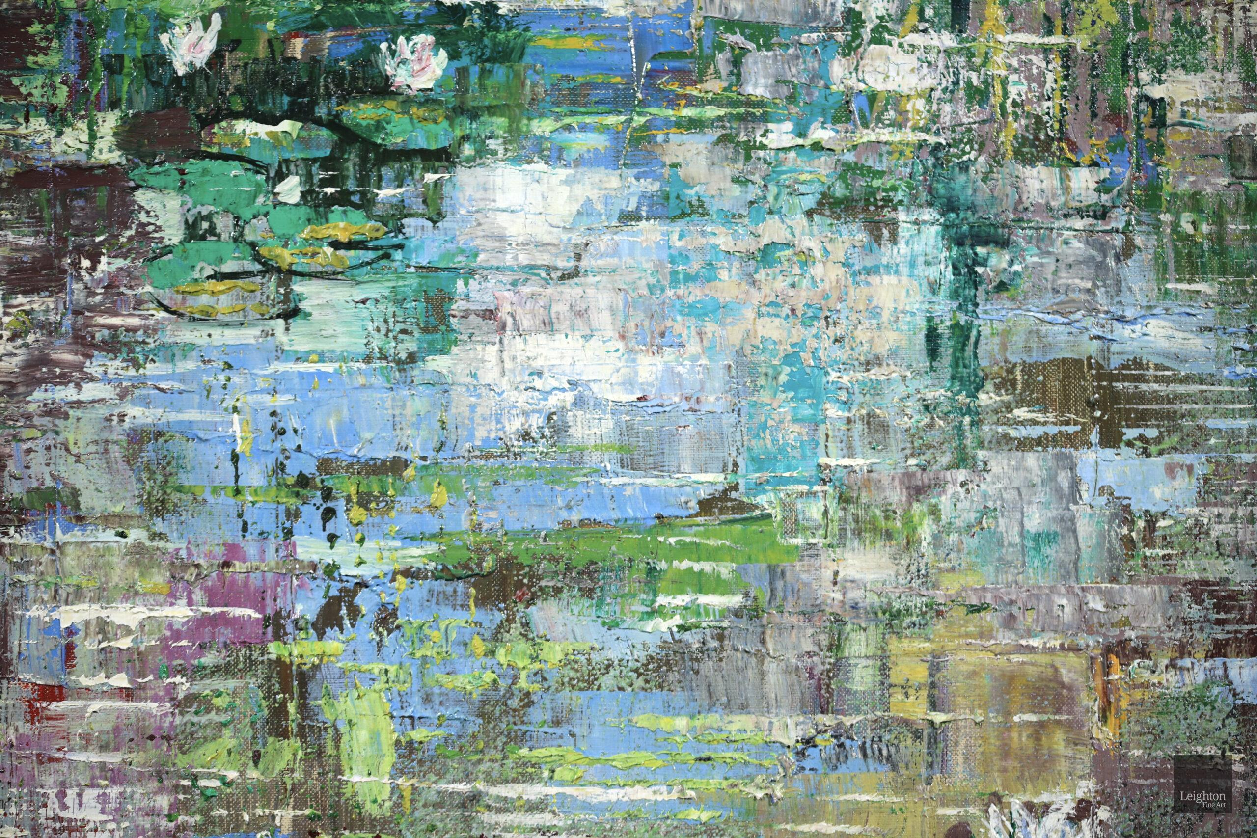 Nympheas - Peinture à l'huile de Emilio Grau Sala, paysage post-impressionniste en vente 6