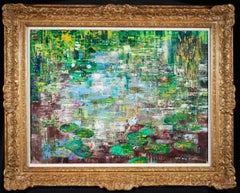 Nympheas - Post Impressionist Landscape Oil Painting by Emilio Grau Sala