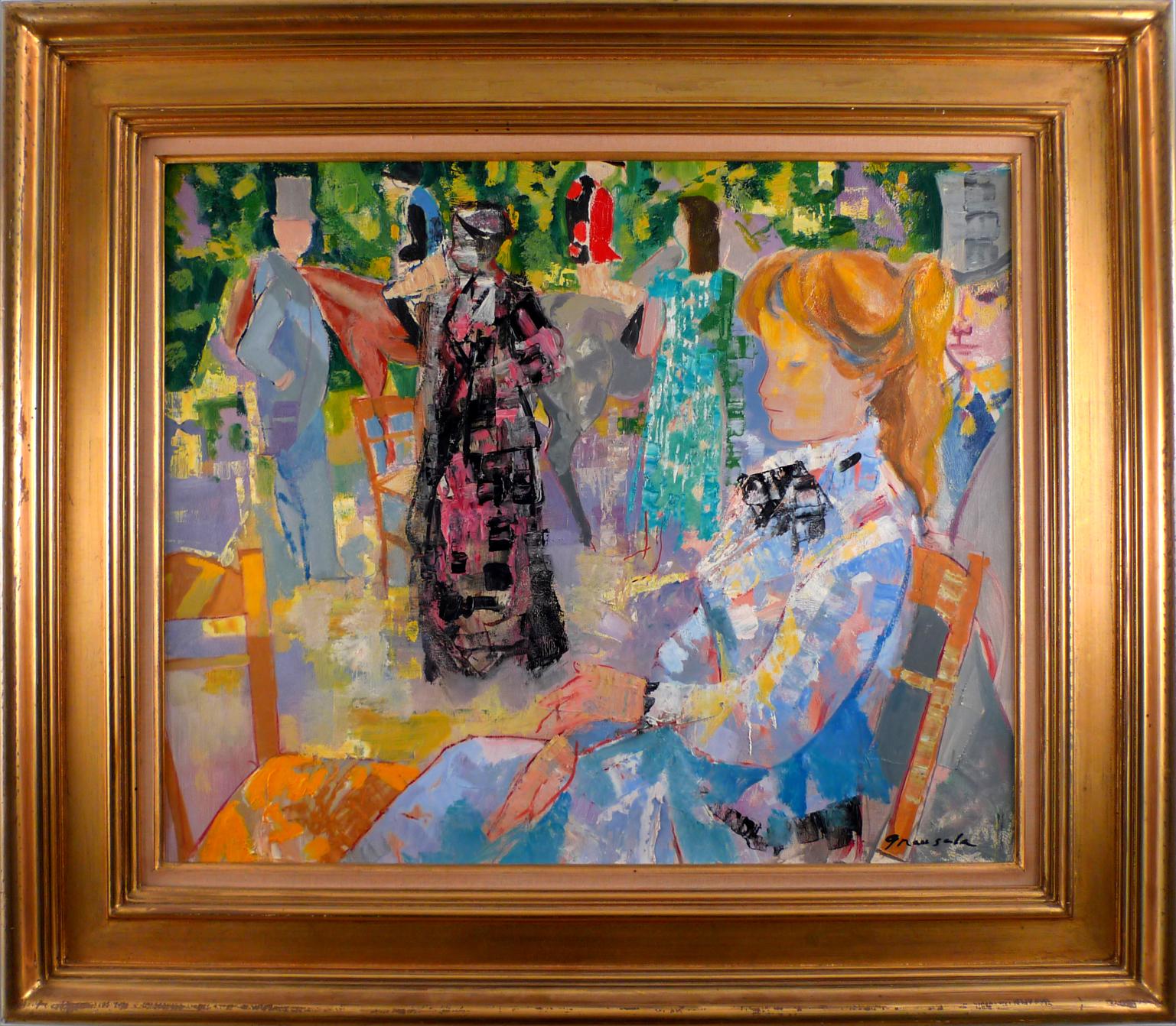 “Paddock, 1961”, 20th Century Oil on Canvas by Spanish Artist Emilio Grau Sala