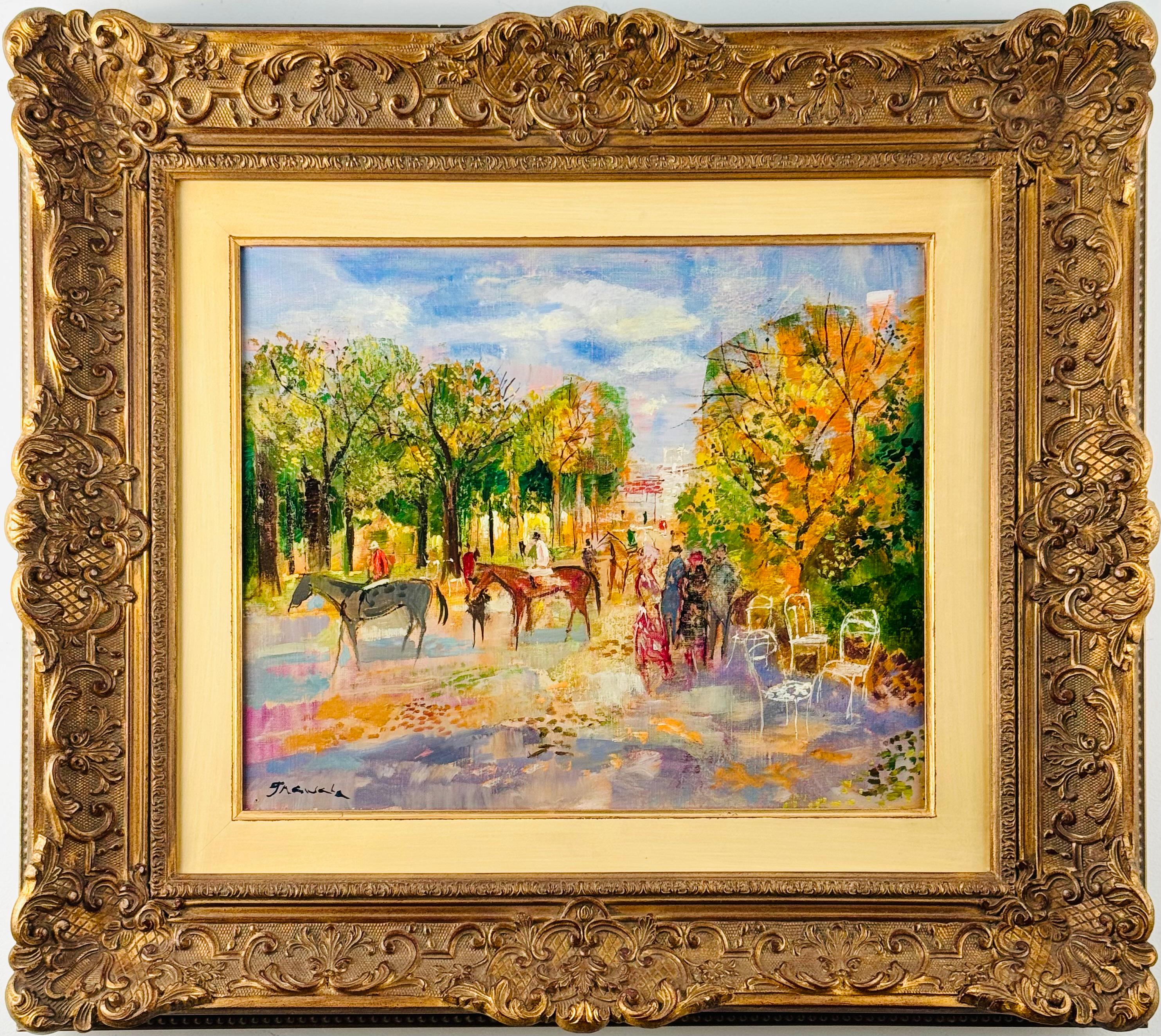 Figurative Painting Emilio Grau Sala - Paddock, 1970