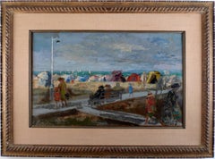 "Plage de Trouville" 1953, 20th Century oil on canvas by Emilio Grau Sala