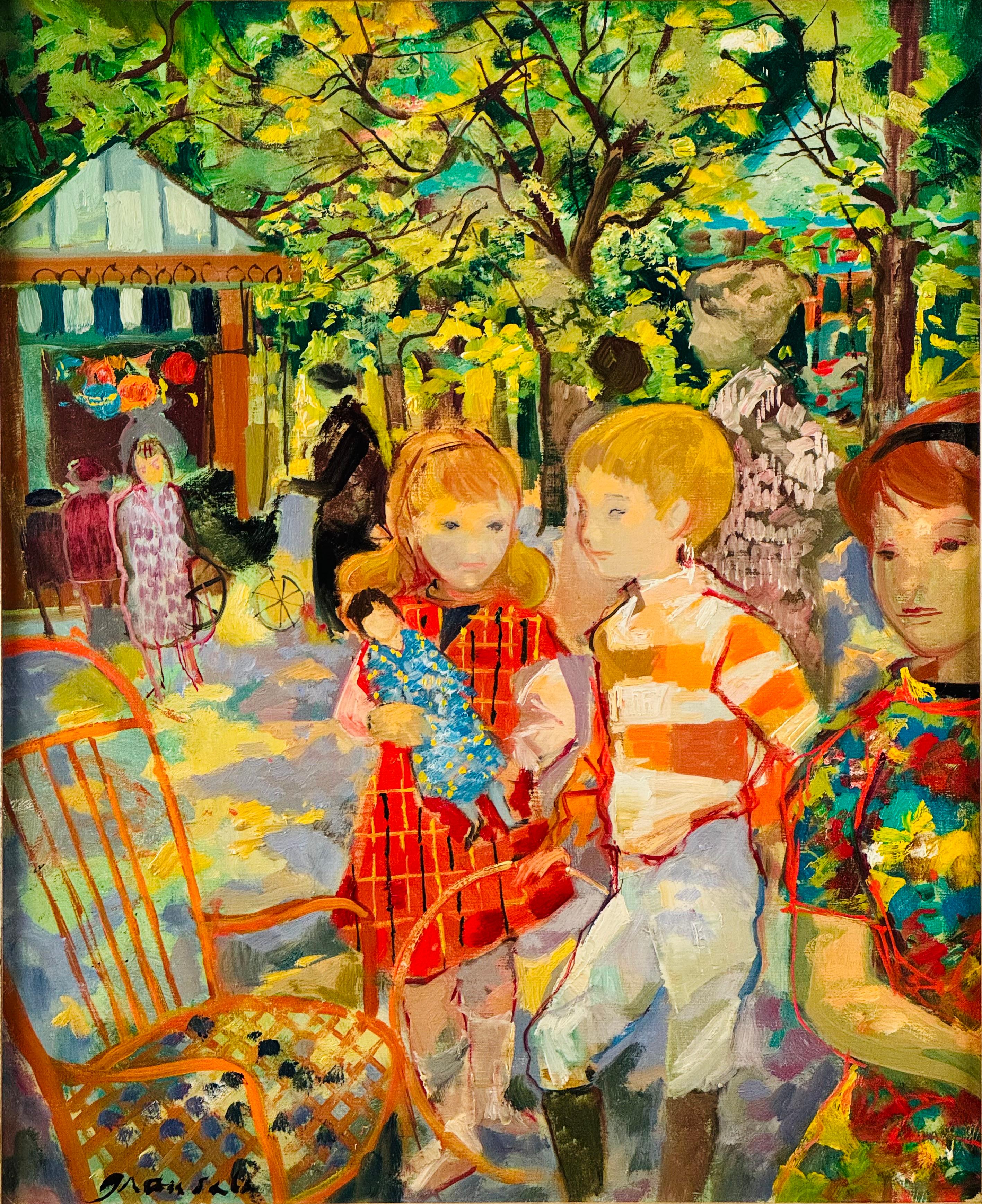 Rond-Point degli Champs-Élysées - Painting di Emilio Grau Sala