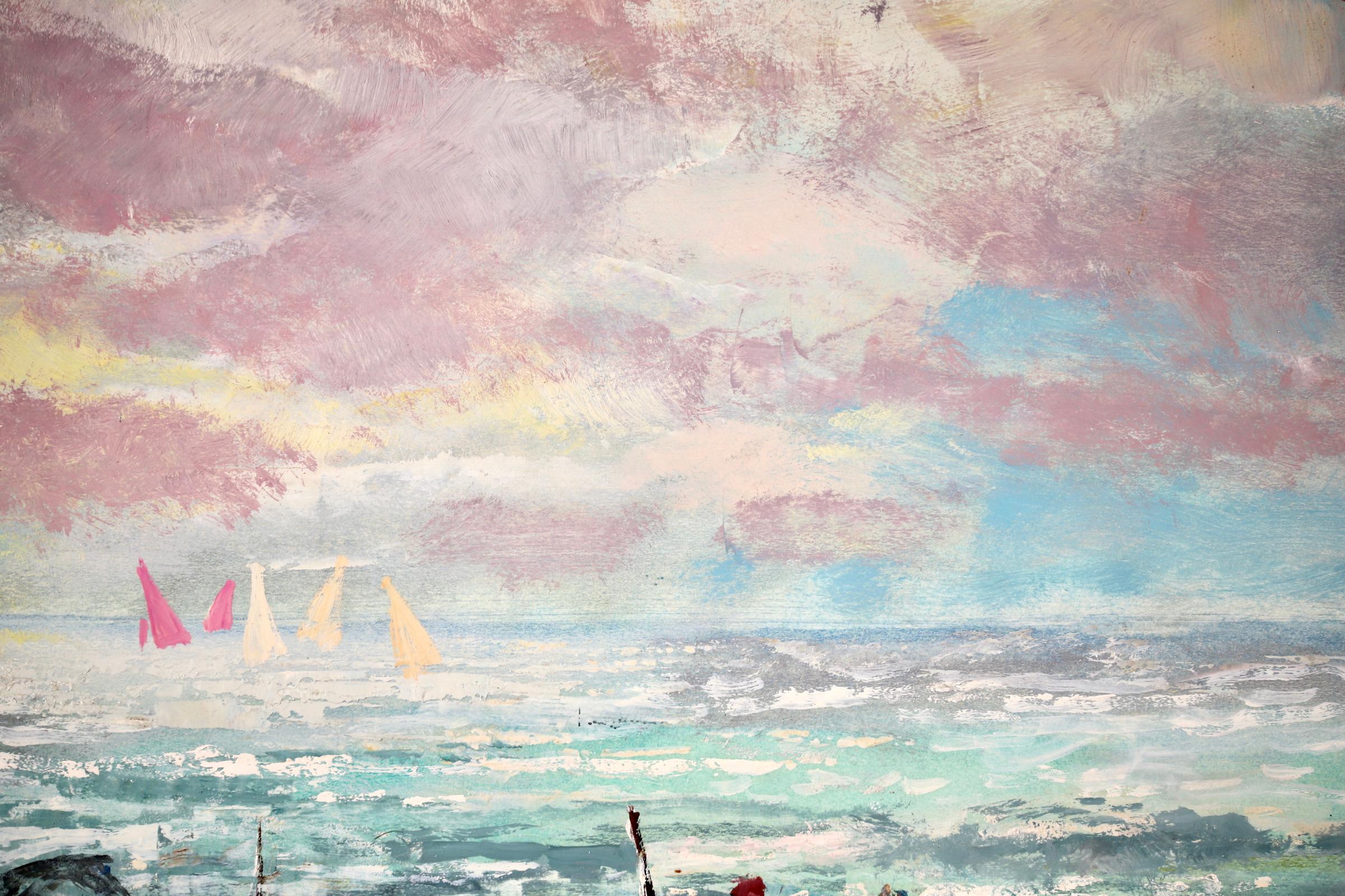 Beach - Post Impressionist Oil, Figures in Landscape by Emilio Grau Sala 7