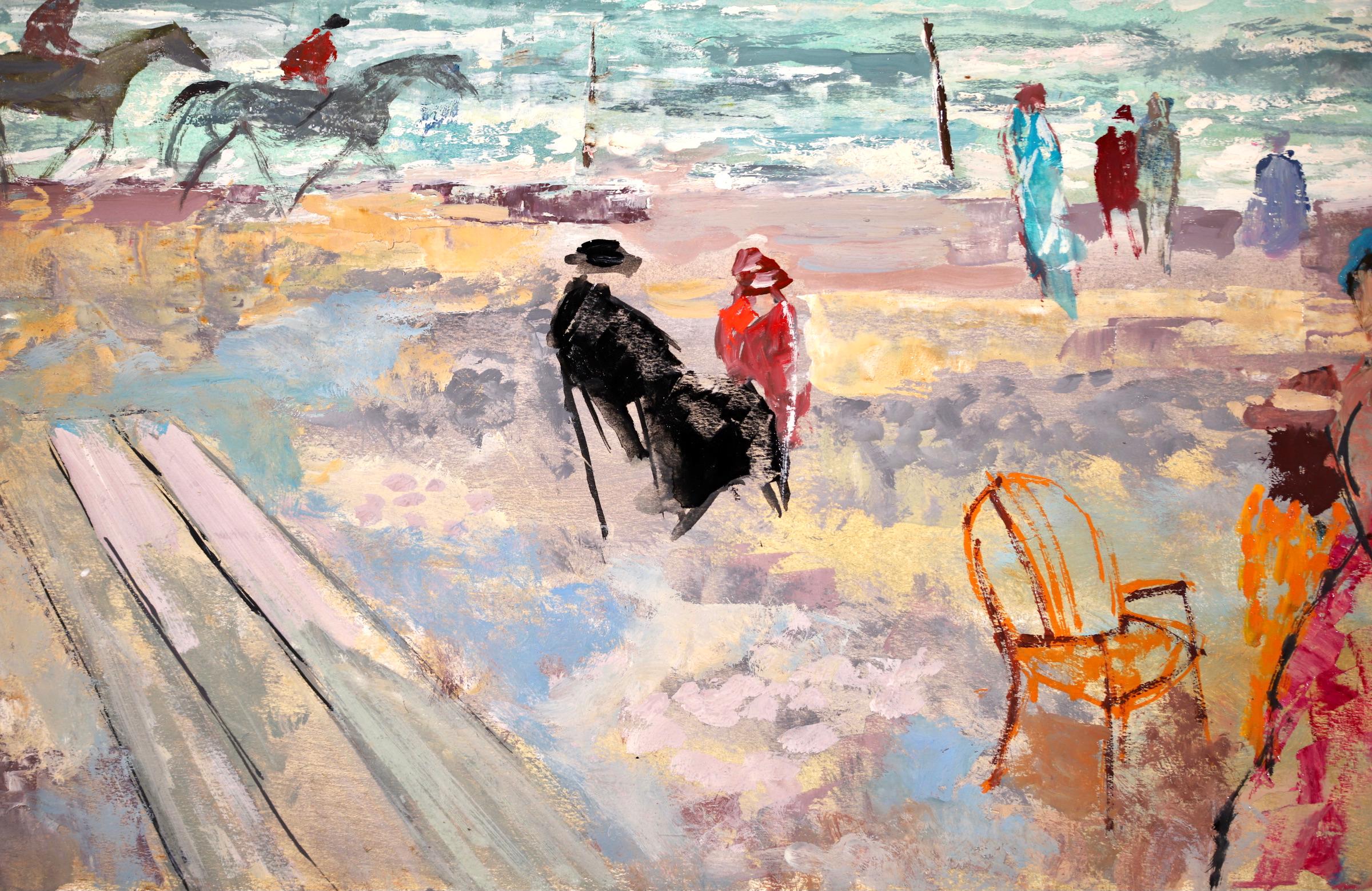 Beach - Post Impressionist Oil, Figures in Landscape by Emilio Grau Sala 2