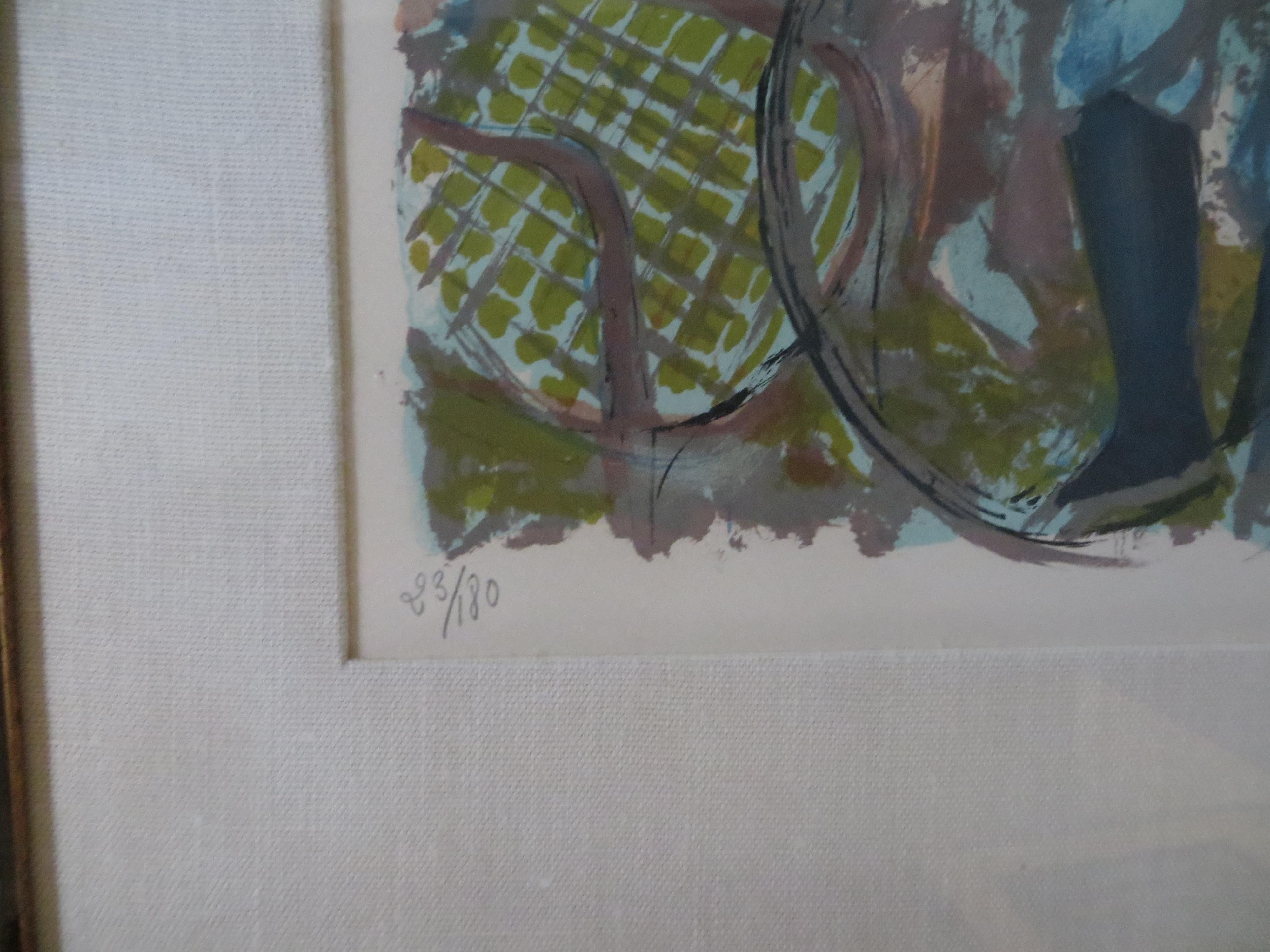 Bambini in un parco, litografia a colori in edizione limitata di Grau Sala - Print Moderno di Emilio Grau Sala