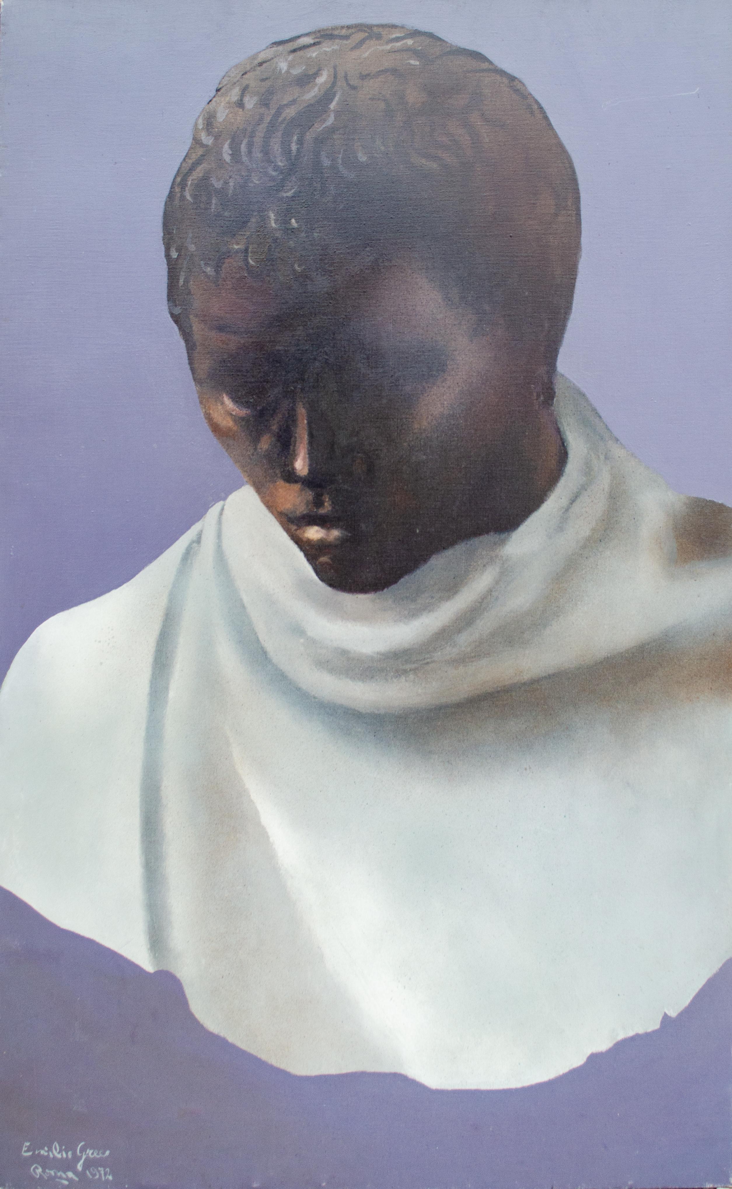 Emilio Greco (italien, 1913-1995)
Rome, 1972
Huile sur toile
45 1/2 x 28 3/4 in.
Signé et inscrit en bas à gauche : Emilio Greco, Rome, 1972.

Emilio Greco, (né le 11 octobre 1913 à Catane, Italie - mort le 5 avril 1995 à Rome), sculpteur italien