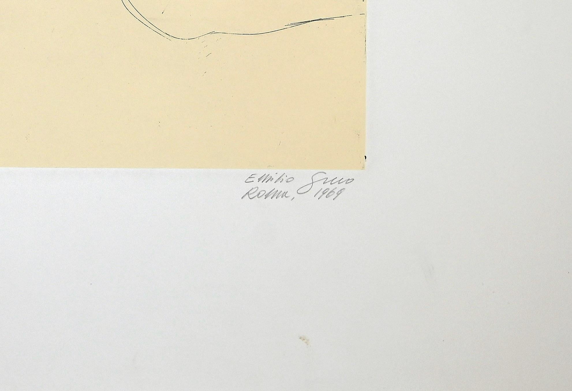 Attesa (L'attente) - Gravure d'E. Greco - 1969 - Print de Emilio Greco