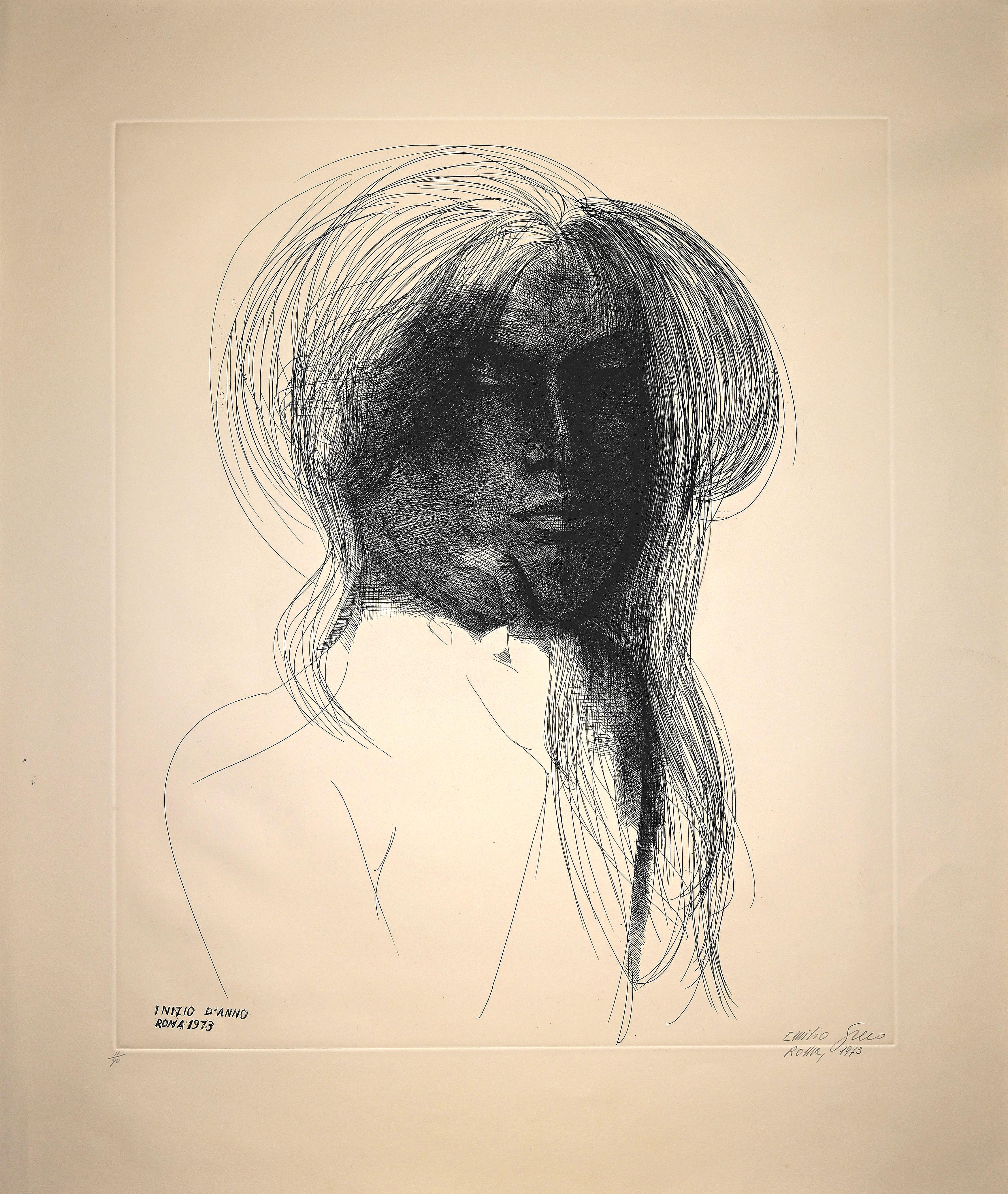 Nude Print Emilio Greco - Inizio d'Anno (Le début de l'année) - Gravure d'E. Greco - 1973