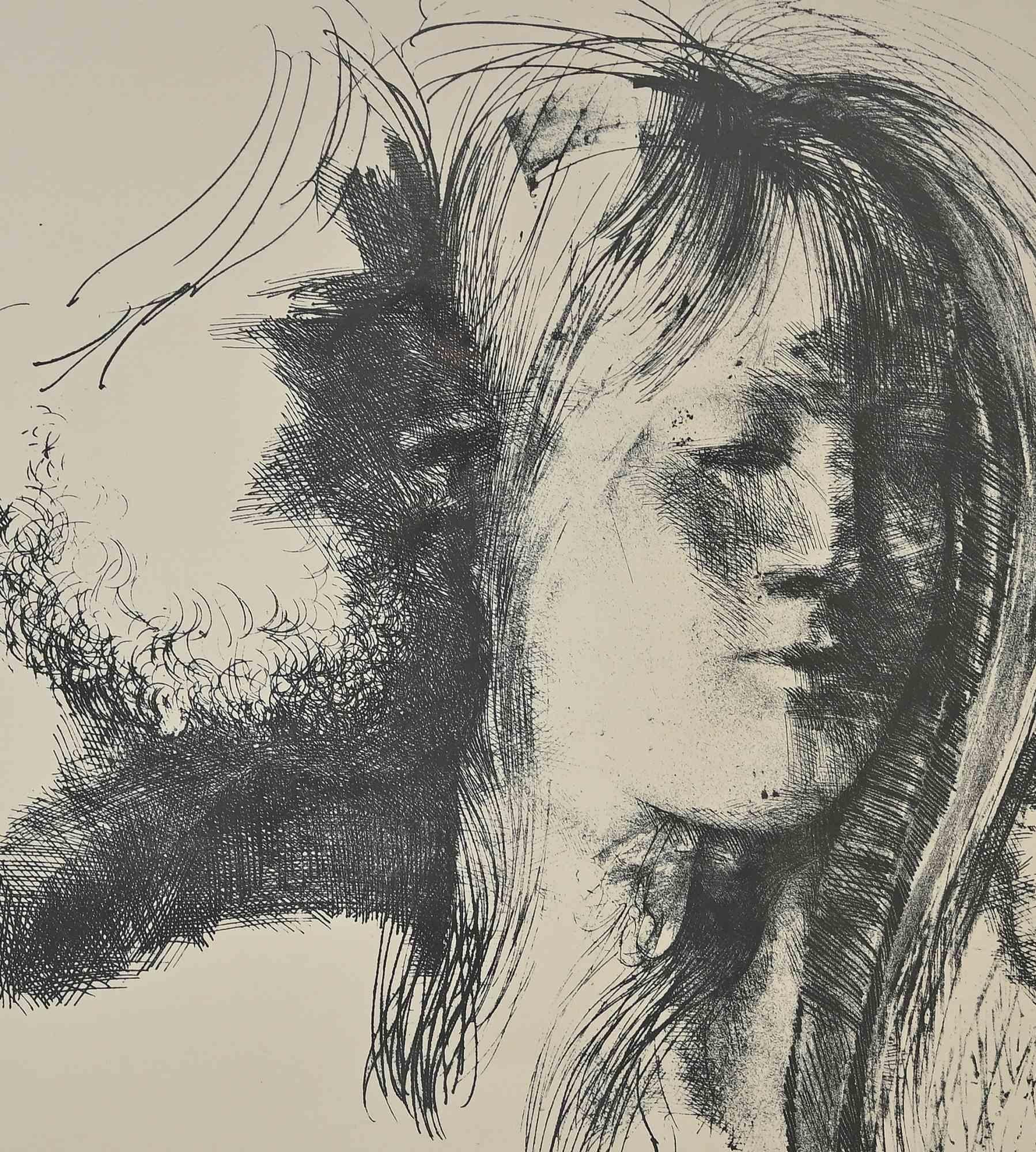 Amoureux -  Photolithographe d'E. Greco - 1970 - Print de Emilio Greco