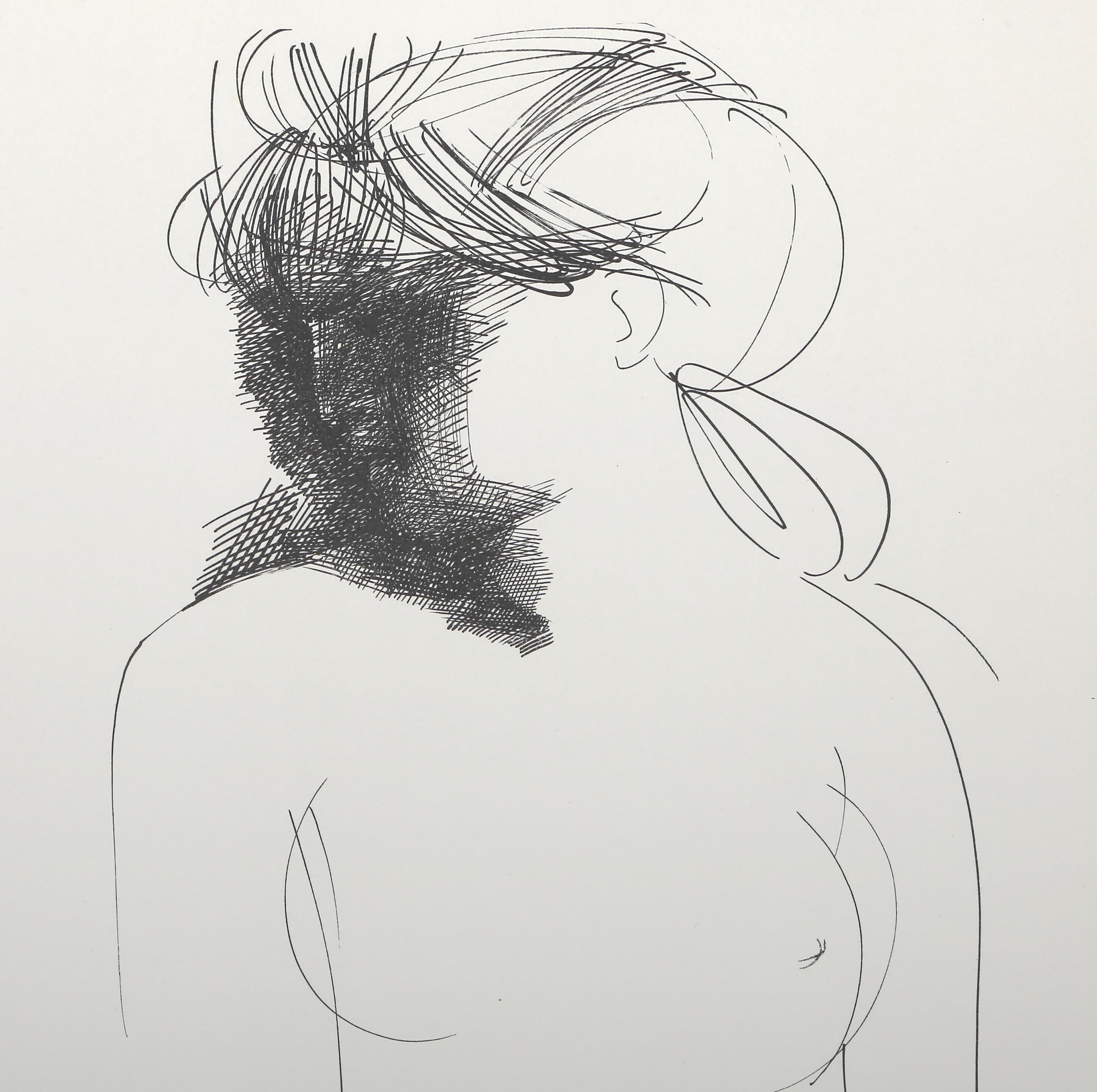Donna seduta, litografia moderna di Emilio Greco in vendita 1