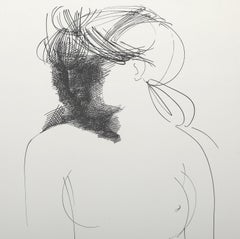 Sitzende Frau, moderne Lithographie von Emilio Greco