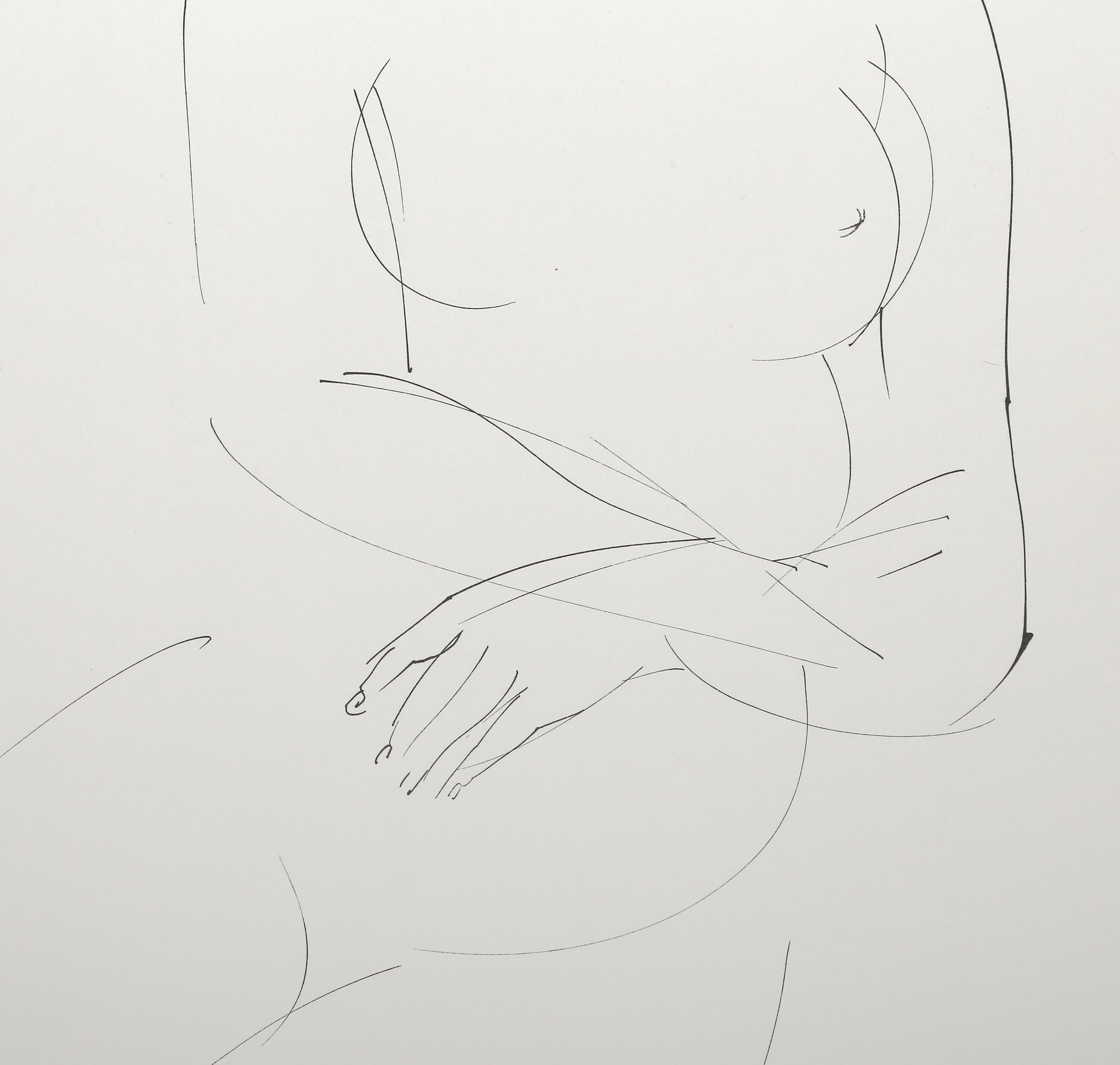 Donna seduta, litografia moderna di Emilio Greco in vendita 2
