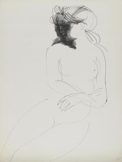 Donna seduta, litografia moderna di Emilio Greco