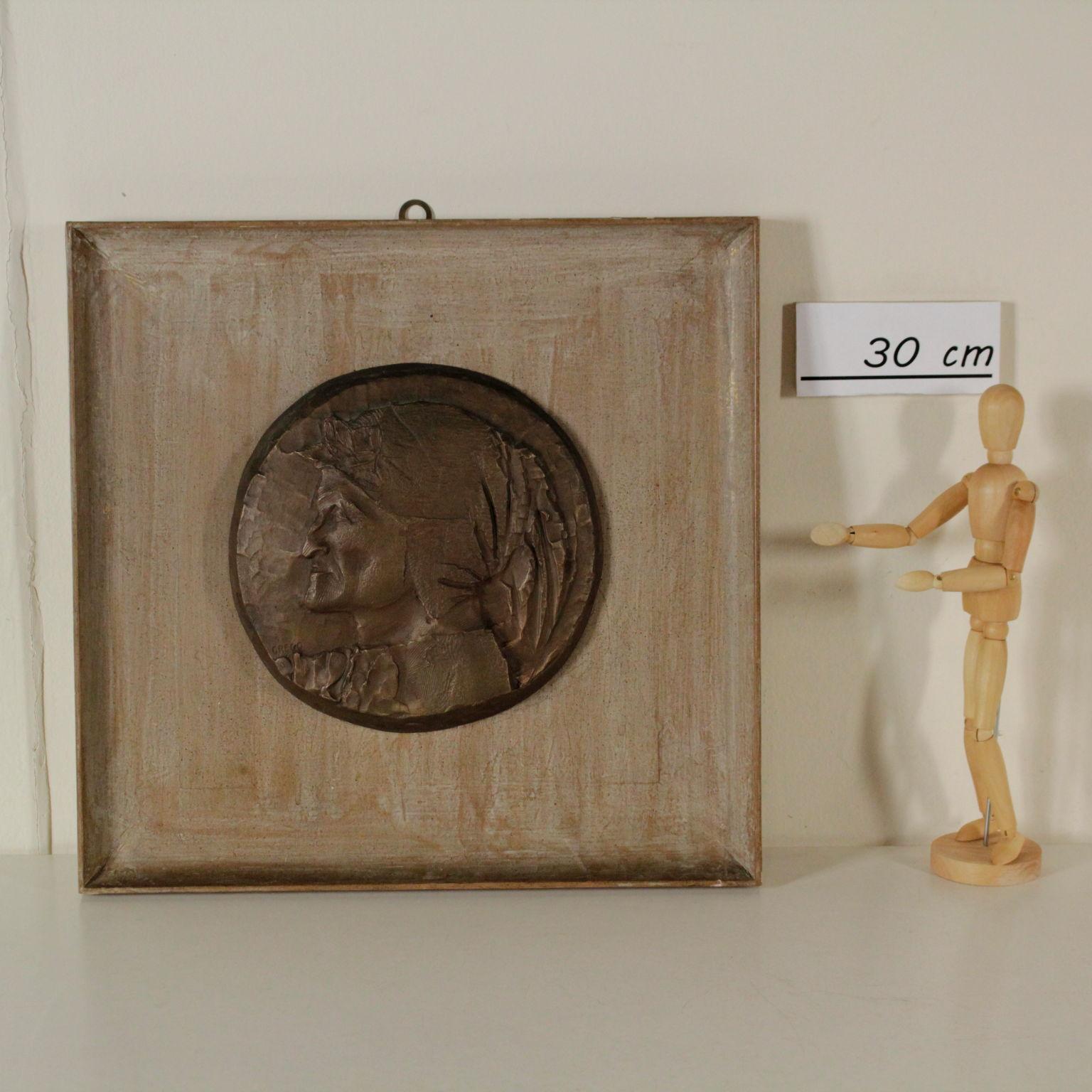 A bronze bas-relief made by Emilio Greco (1913-1995) depicting Dante Alighieri. Signed in the lower left corner. Accompanied by a catalogue article beloging to the 