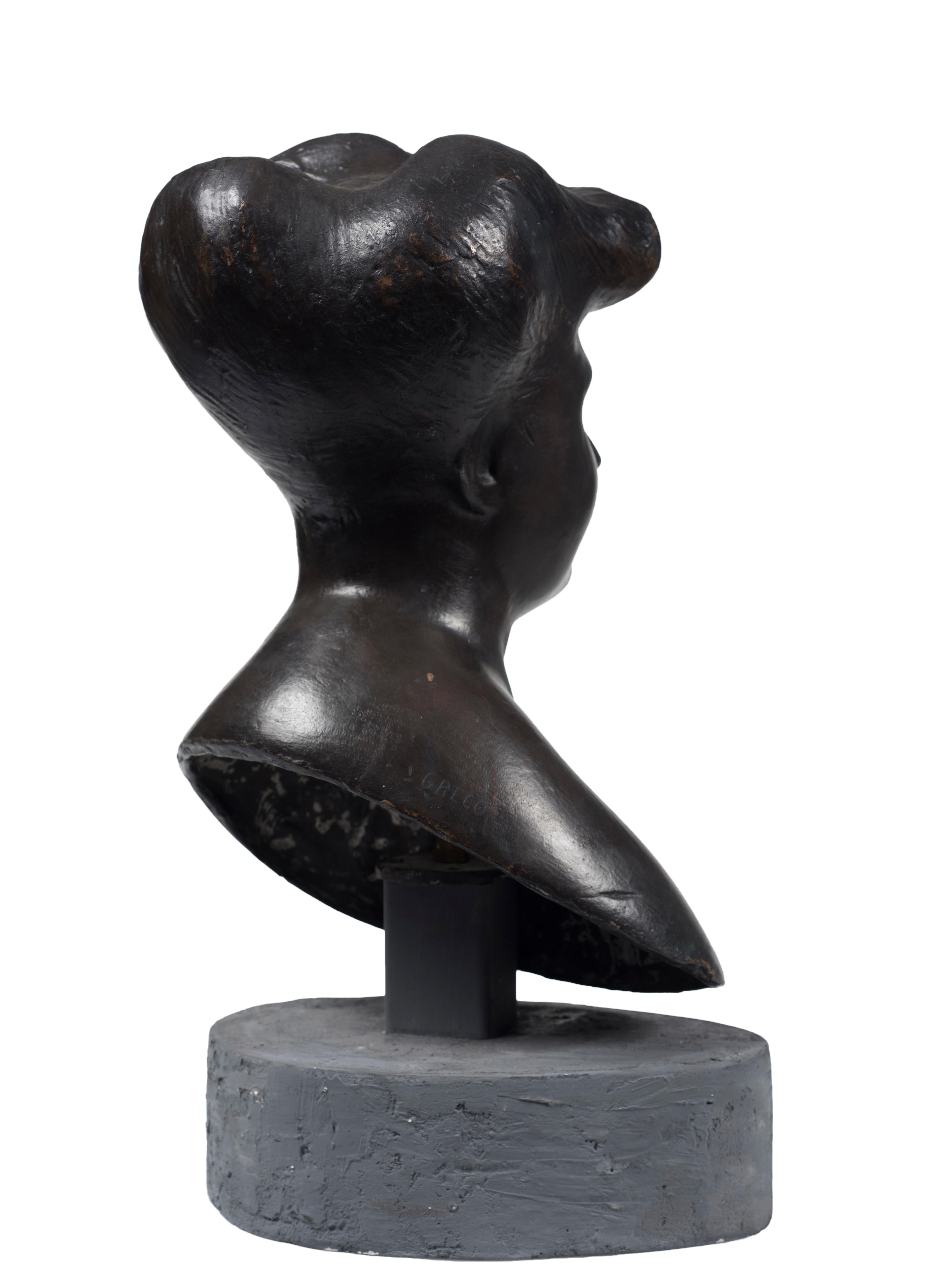 Tête de femme - Sculpture en bronze d'Emilio Greco - Deuxième moitié de 1900 en vente 2