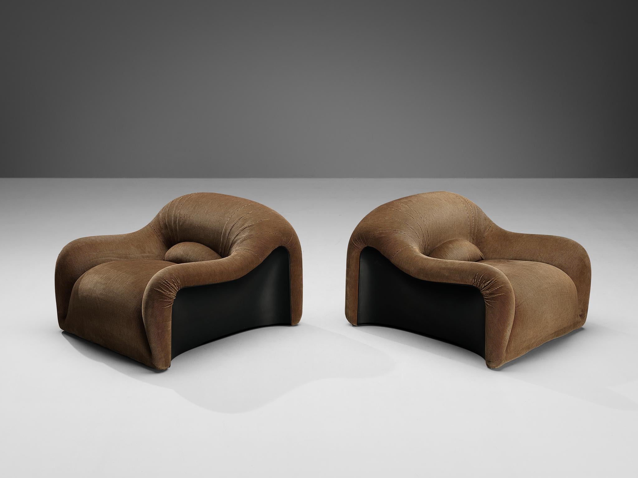 Fabric Emilio Guarnacci  for 1P Pair of 'Ecuba' Lounge Chairs 