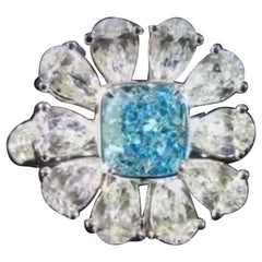 Emilio Jewelry 1.00 Carat GIA Certified Fancy Light Blue Diamond Ring