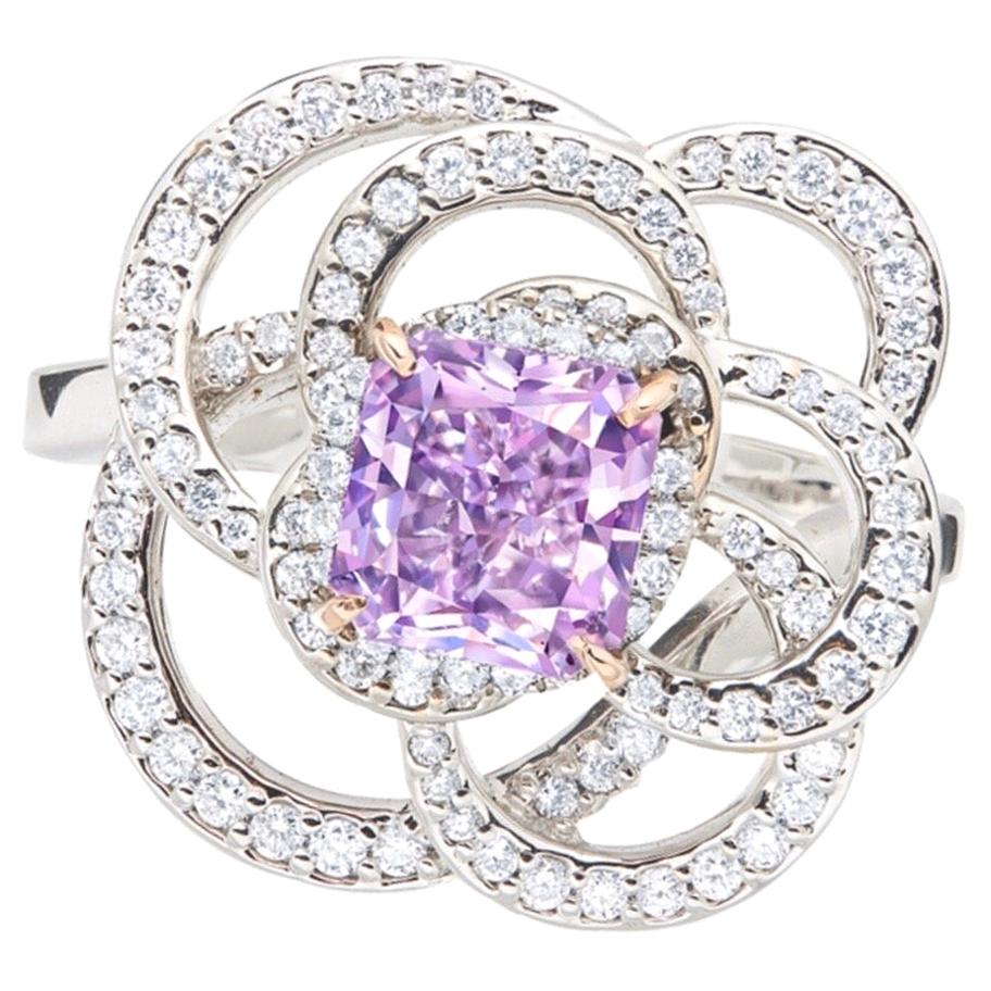Emilio Jewelry 1,00 Fancy Vivid Pinkish Purple - Bijouterie en vente