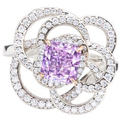 Emilio Jewelry 1,00 Fancy Vivid Pinkish Purple