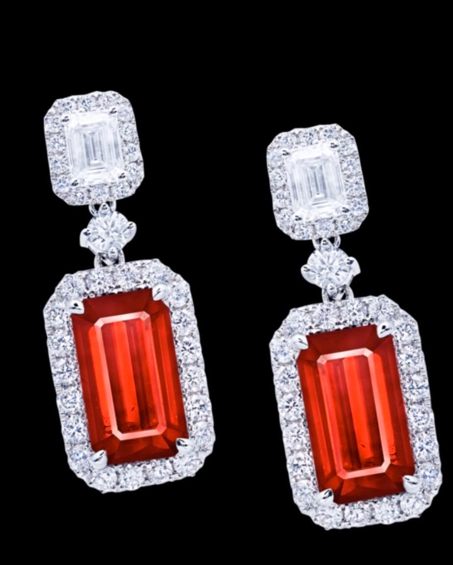 Cushion Cut Emilio Jewelry 10.00 Carat Certified Unheated Ruby Earrings For Sale