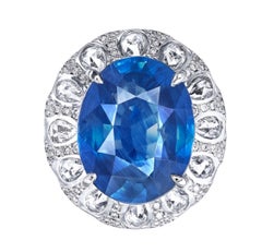 Emilio Jewelry 10.00 Carat Unheated Sapphire Ring