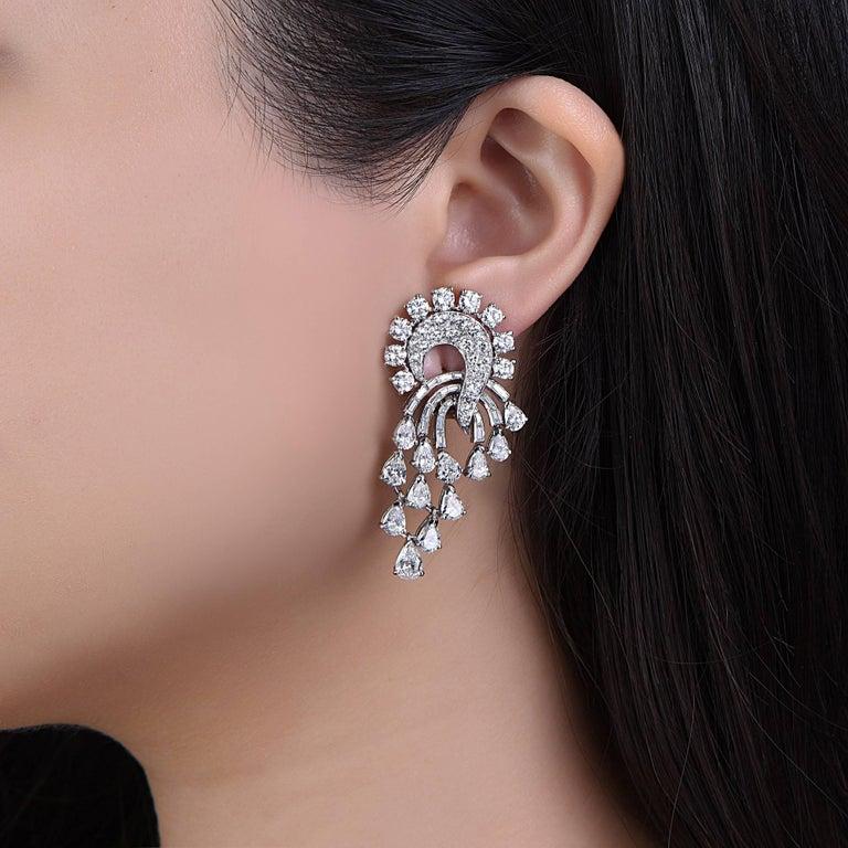 Modern Emilio Jewelry 11 Carat Fancy Cut Diamond Earrings