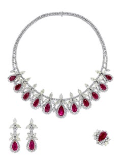 Emilio Jewelry 113.00 Carat Ruby Diamond Suite
