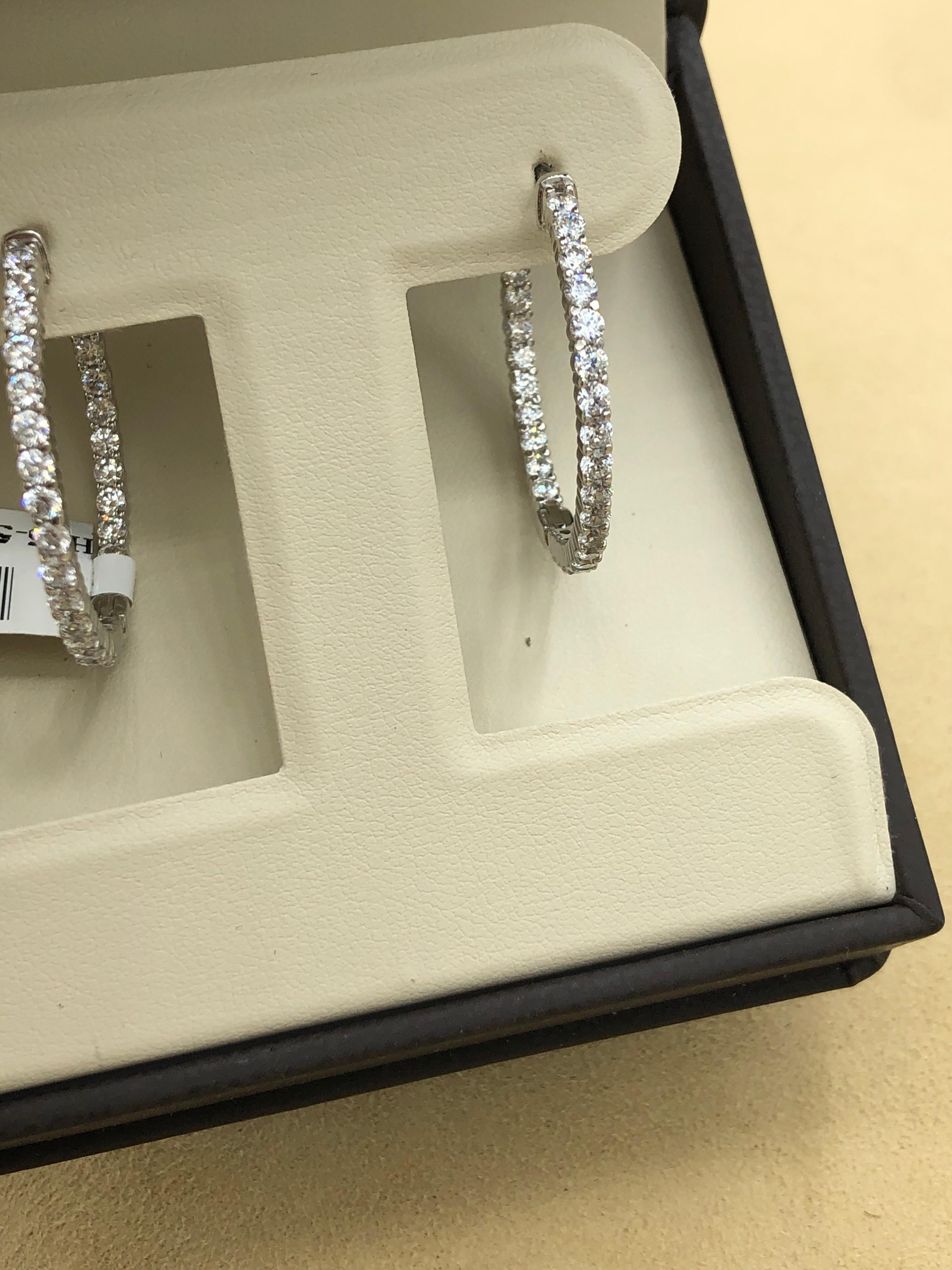 Emilio Jewelry Diamond Hoop Earrings 1