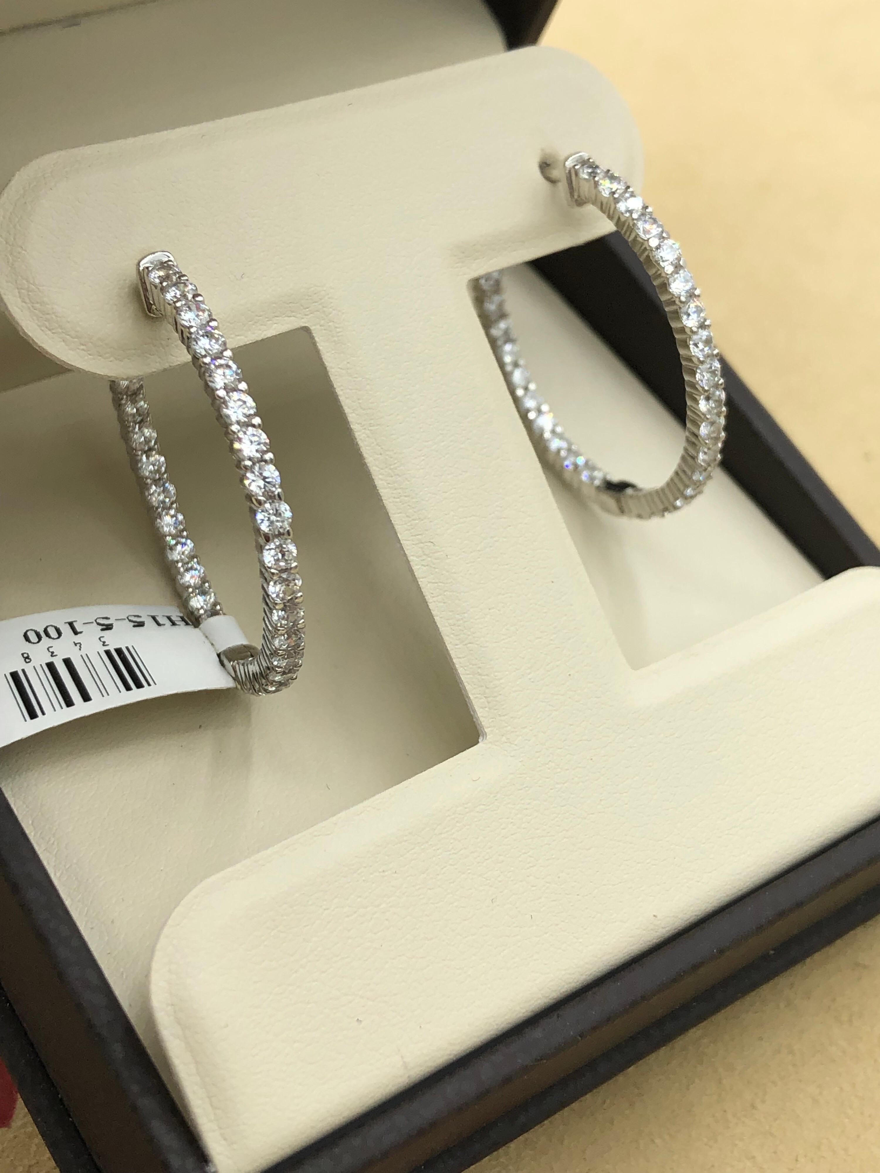 Emilio Jewelry Diamond Hoop Earrings 2