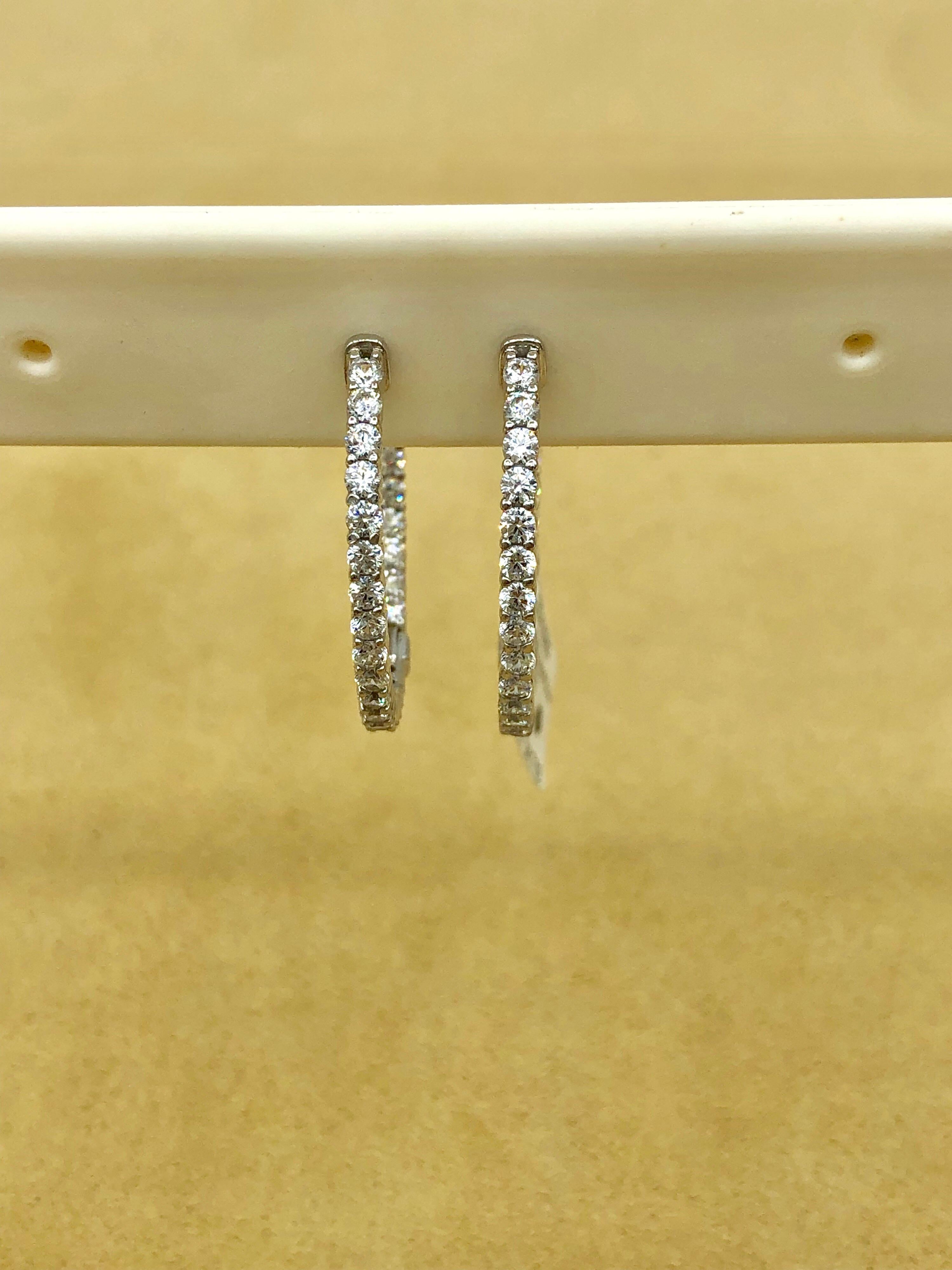 Emilio Jewelry Diamond Hoop Earrings 3