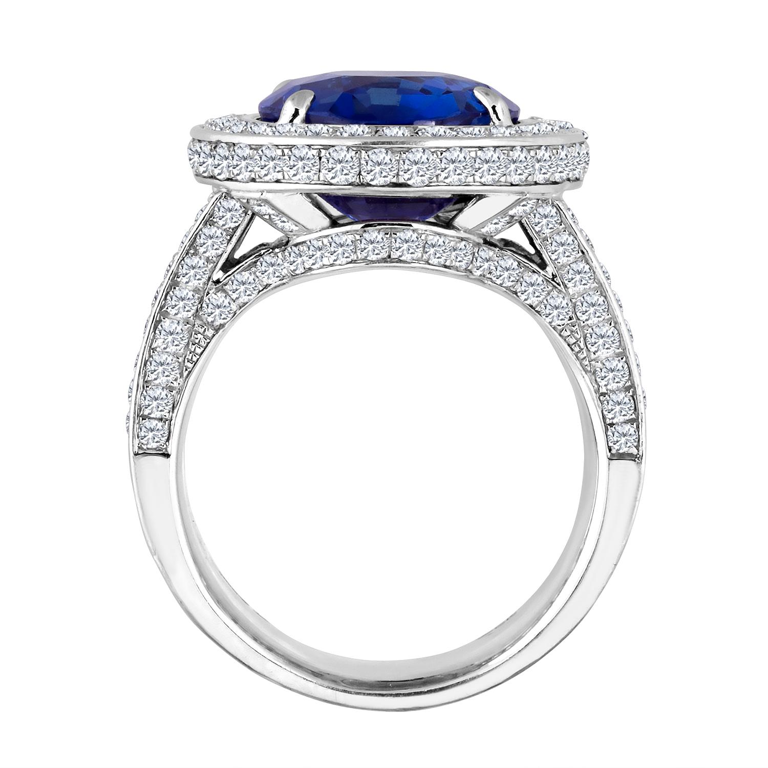Emilio Jewelry 12,70 Karat unerhitzter zertifizierter Ceylon Saphir Diamantring im Zustand „Neu“ in New York, NY