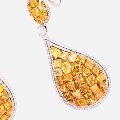 Emilio Jewelry 12.75 Carat Fancy Yellow Diamond Earrings