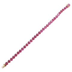 Emilio Jewelry 15.00 Carat Heart Shape Ruby Bracelet