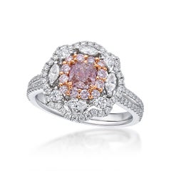 Emilio Jewelry 1.57 Carat Pink Diamond Cushion Engagement Ring