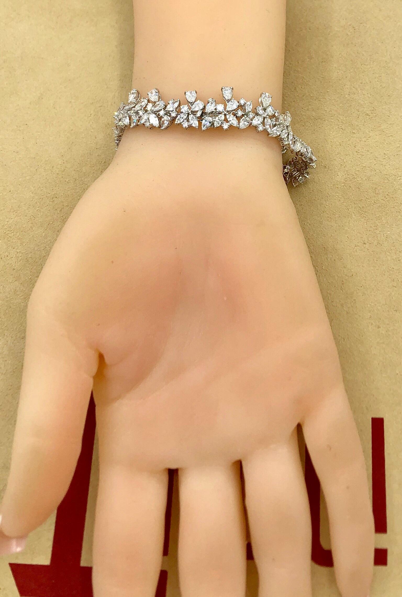 Emilio Jewelry 15.72 Carat Fancy Cut Diamond Bracelet 7