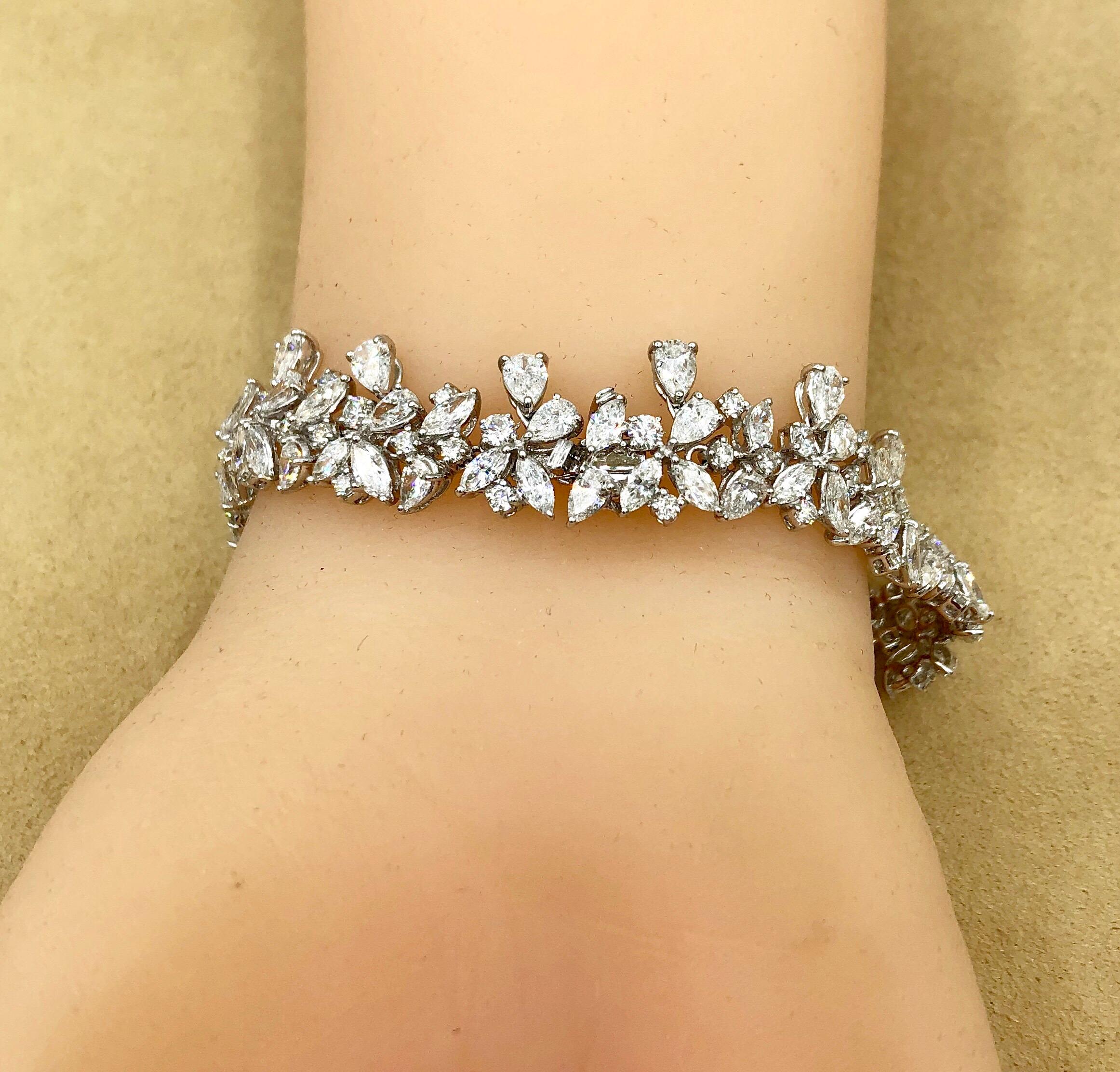 Emilio Jewelry 15.72 Carat Fancy Cut Diamond Bracelet 8