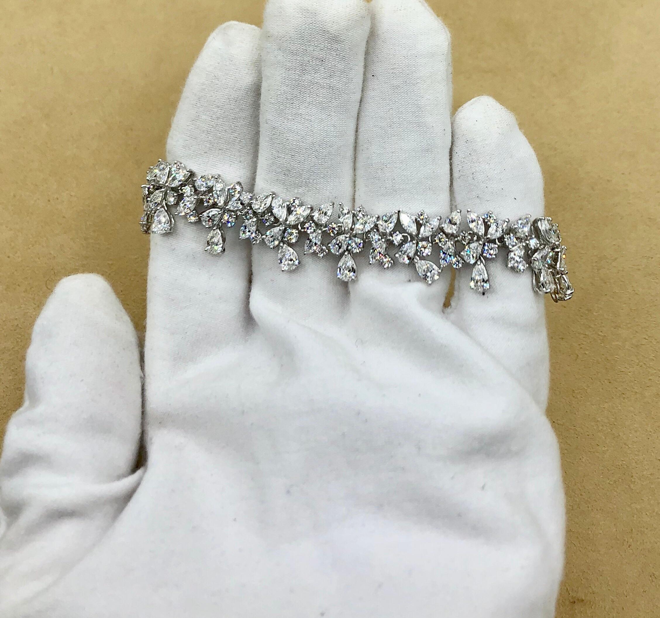 Emilio Jewelry 15.72 Carat Fancy Cut Diamond Bracelet 10