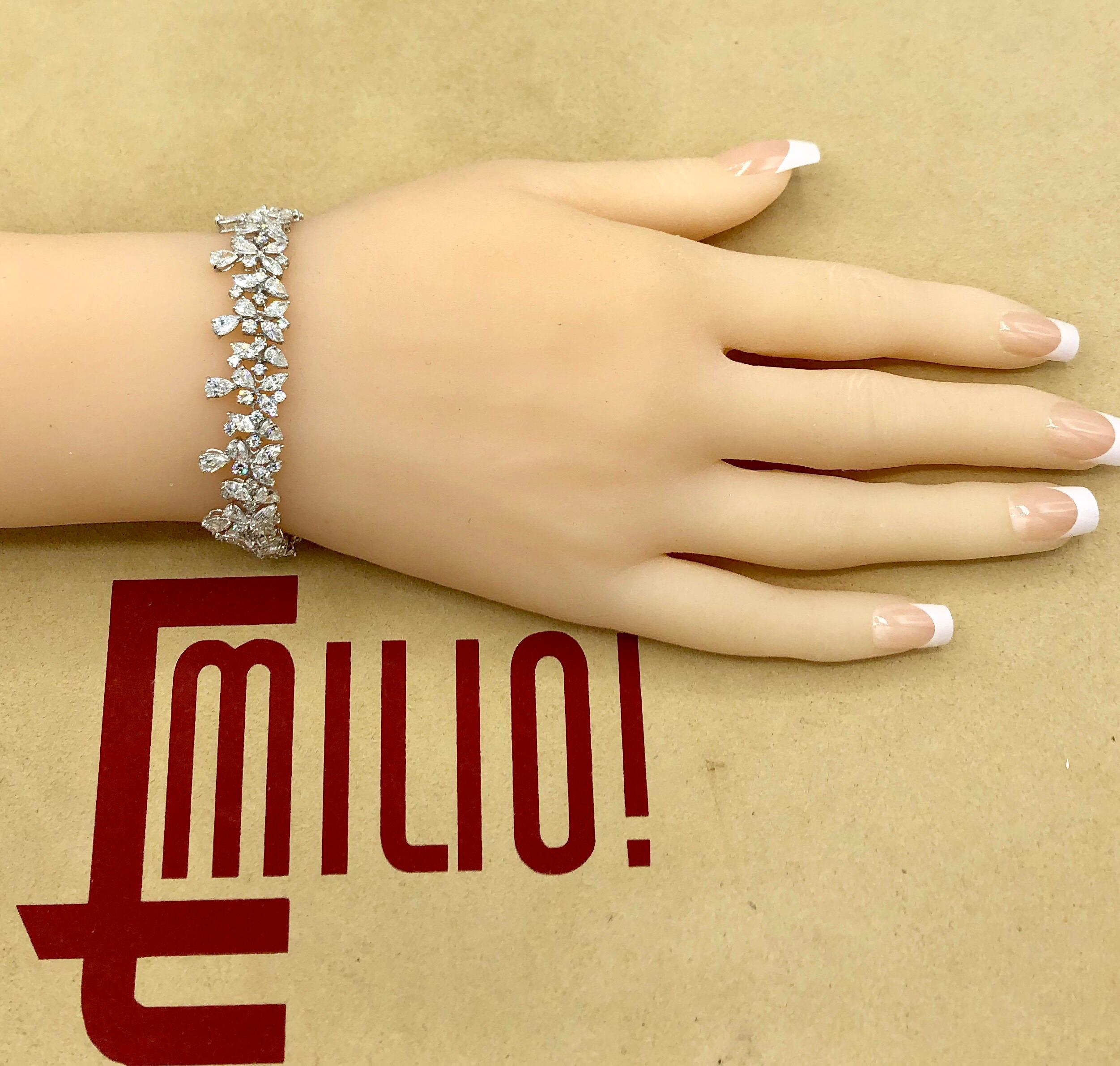 Emilio Jewelry 15.72 Carat Fancy Cut Diamond Bracelet 1