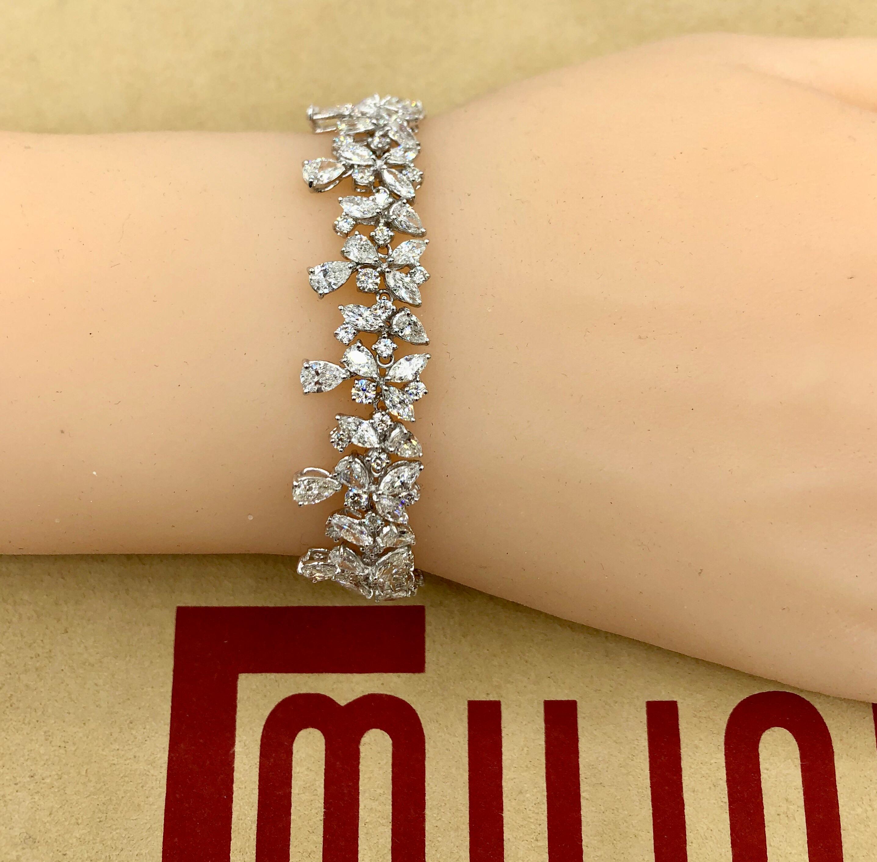 Emilio Jewelry 15.72 Carat Fancy Cut Diamond Bracelet 2