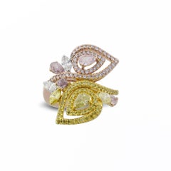 Emilio Jewelry 1.62 Carat Fancy Yellow Light pink Diamond Ring