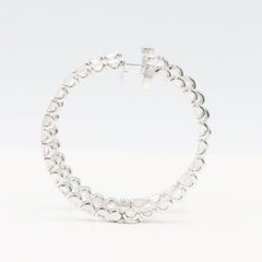 Emilio Jewelry 16.26 Carat Emerald Cut Diamond Hoop Earring